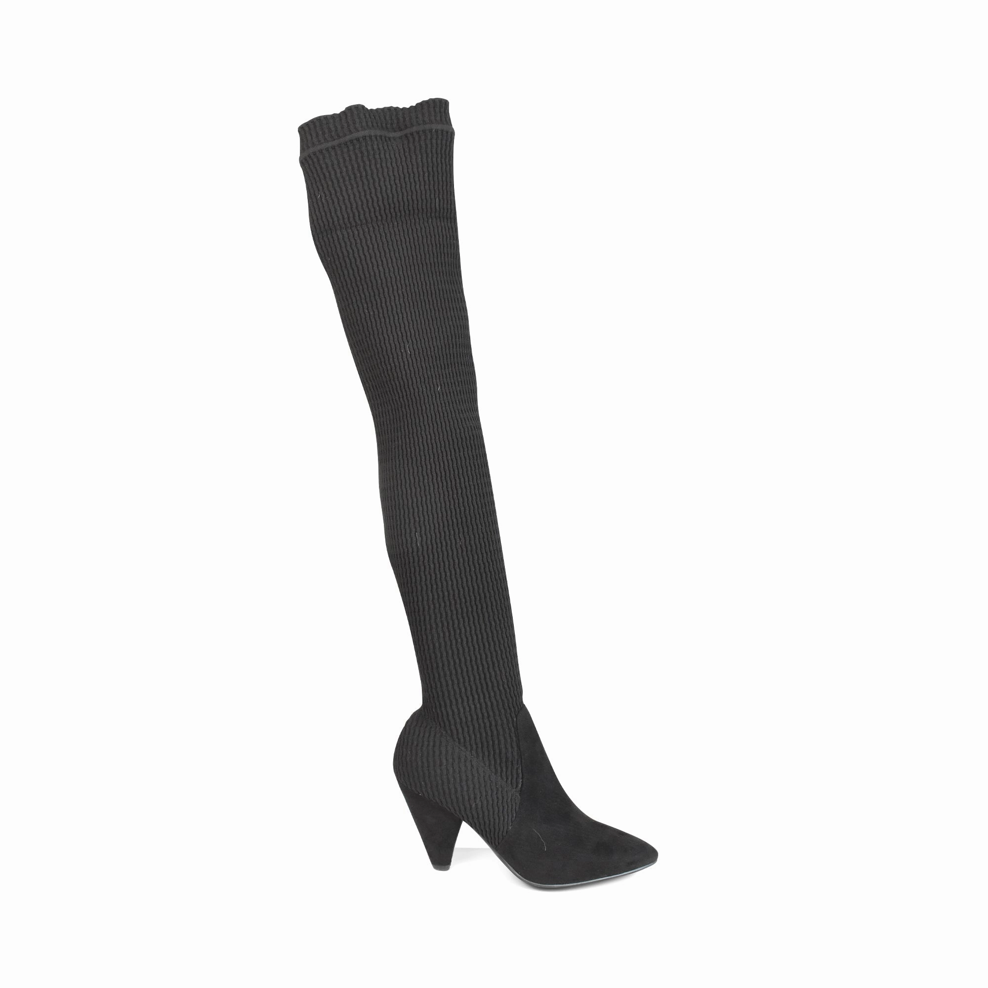 Emmy Deveaux Thigh-High Boots - Women's 41 Flat Knee High Boots With Fur Trim