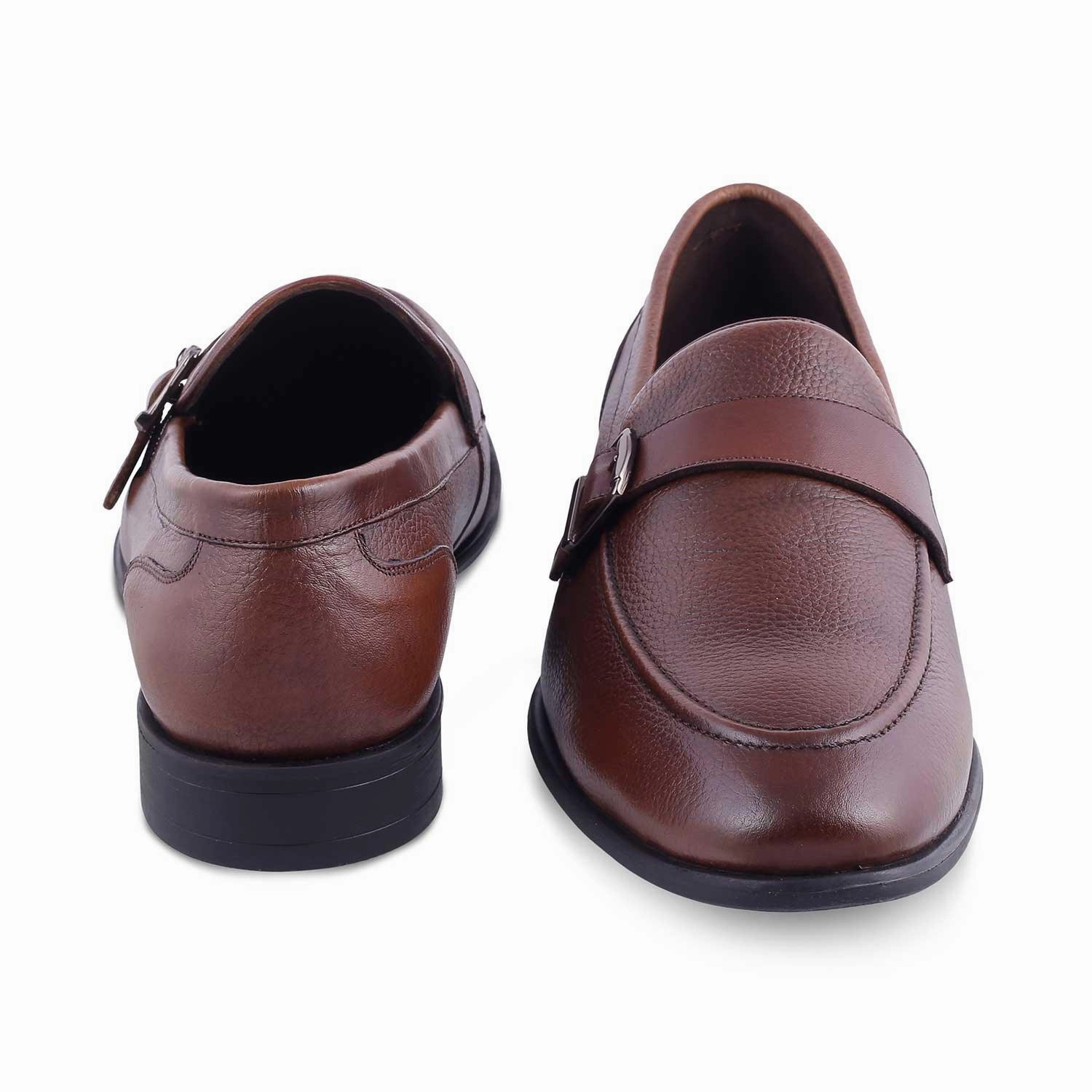 The Heiden Tan Men's Leather Loafers Tresmode Resort Loafers