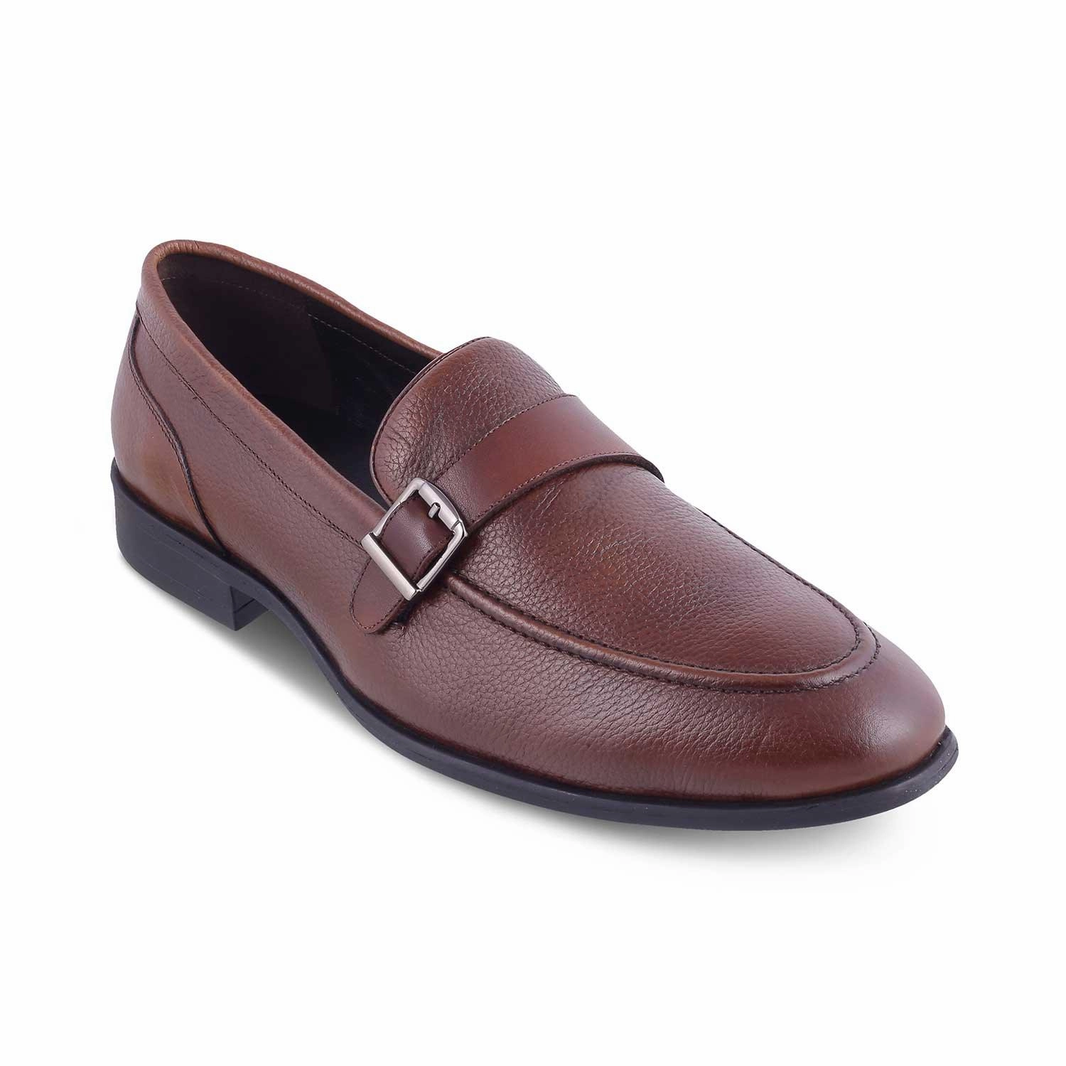 The Heiden Tan Men's Leather Loafers Tresmode Celebrity Loafers