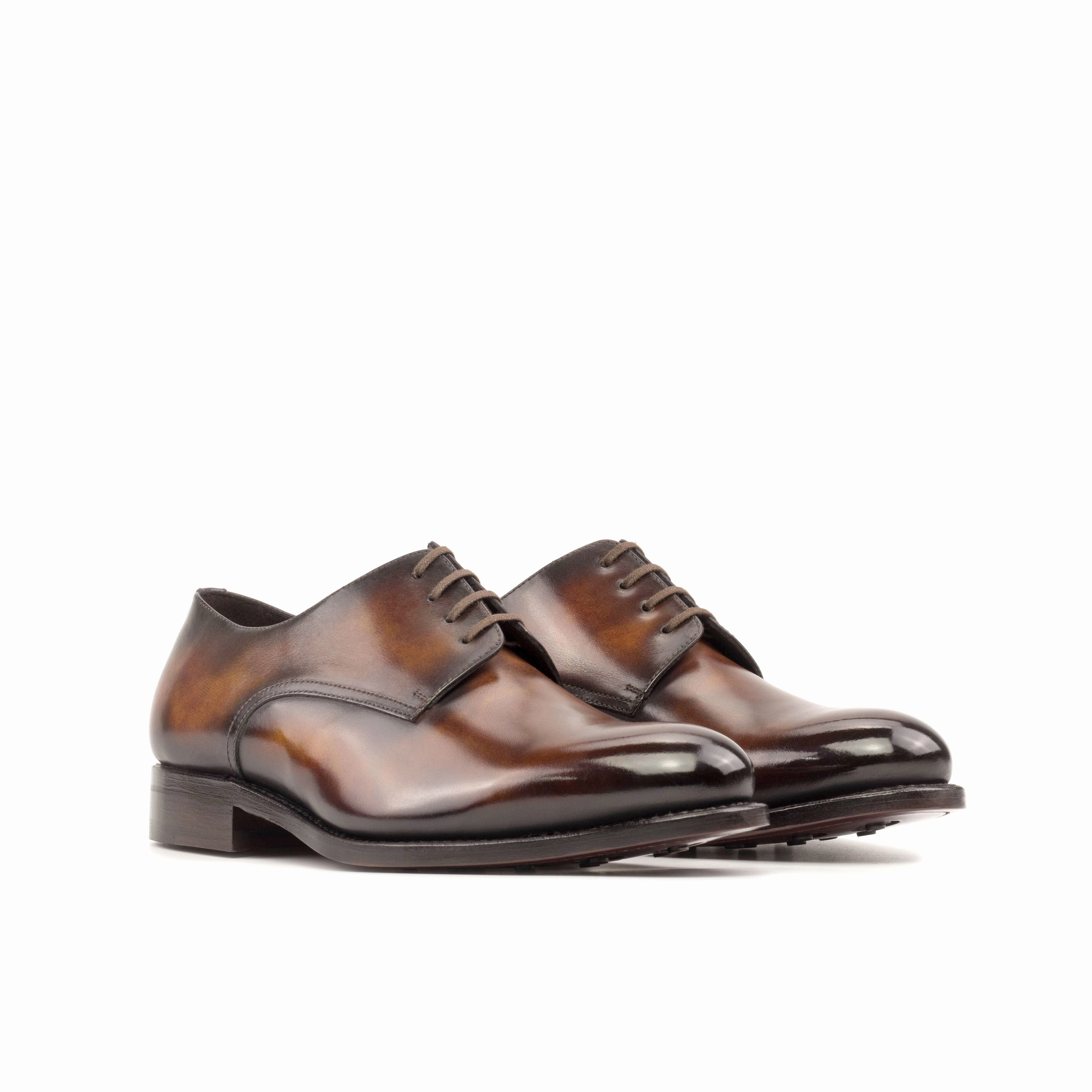Fire Patina Leather Derby Shoes Agl Shoes