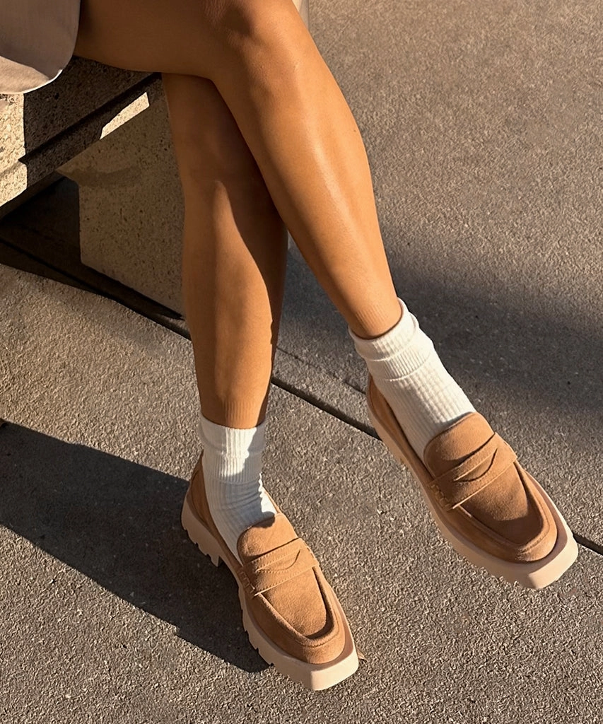 Shoes To Wear With Flat Pedals ELIAS FLATS TOFFEE SUEDE - re:vita