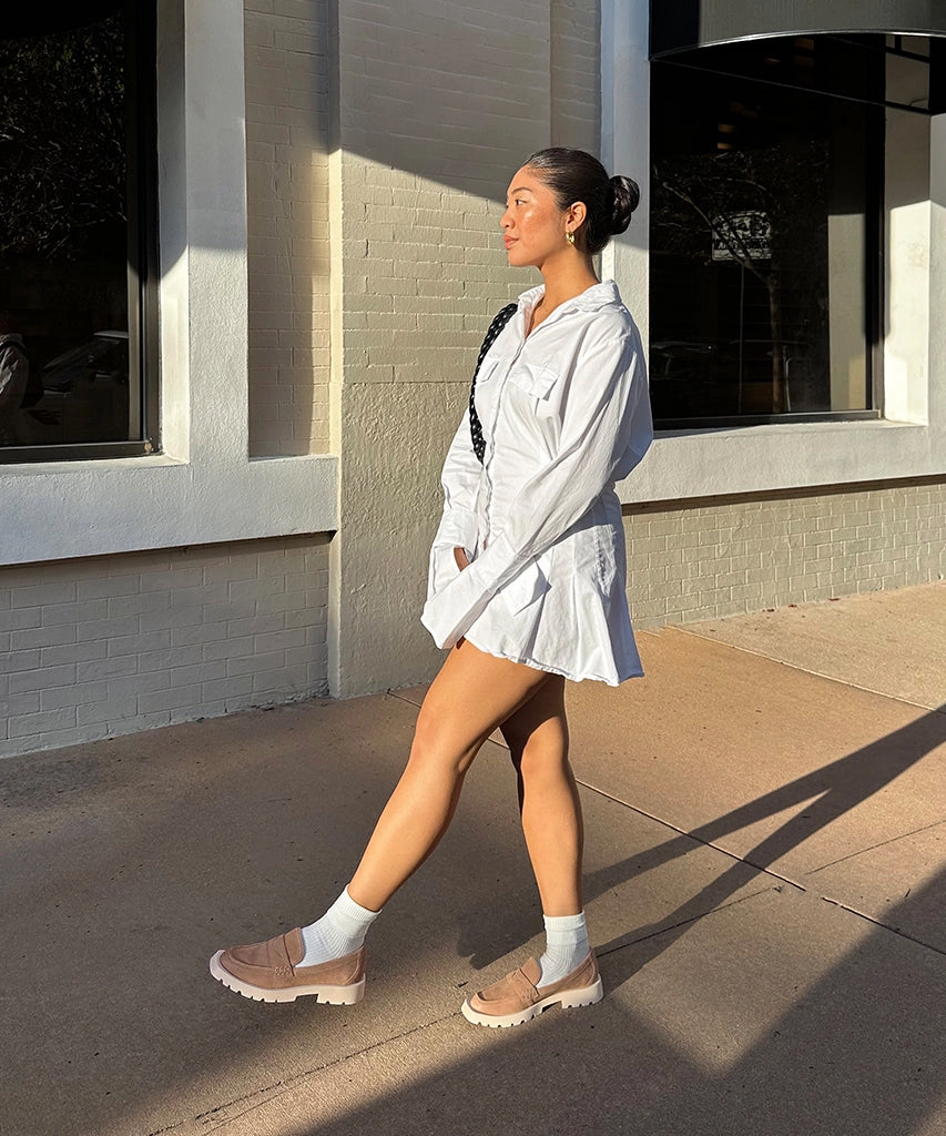 ELIAS FLATS TOFFEE SUEDE - re:vita Flat Daily Women Shoes