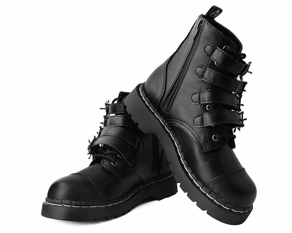 Black Skull Anarchic Boot Combat Boots And Dresses