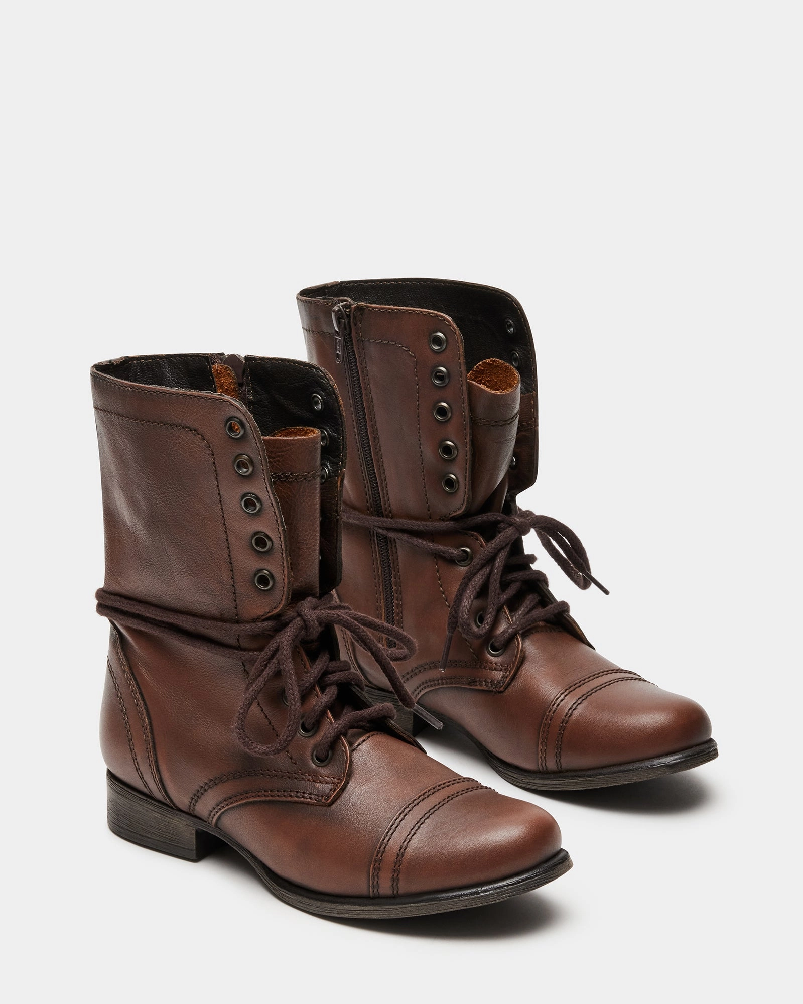TROOPA BROWN LEATHER - SM REBOOTED Design Your Own Combat Boots
