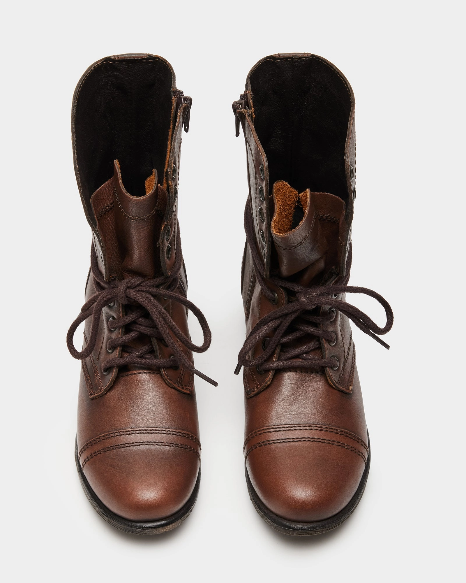 TROOPA BROWN LEATHER - SM REBOOTED Best Way To Tie Combat Boots