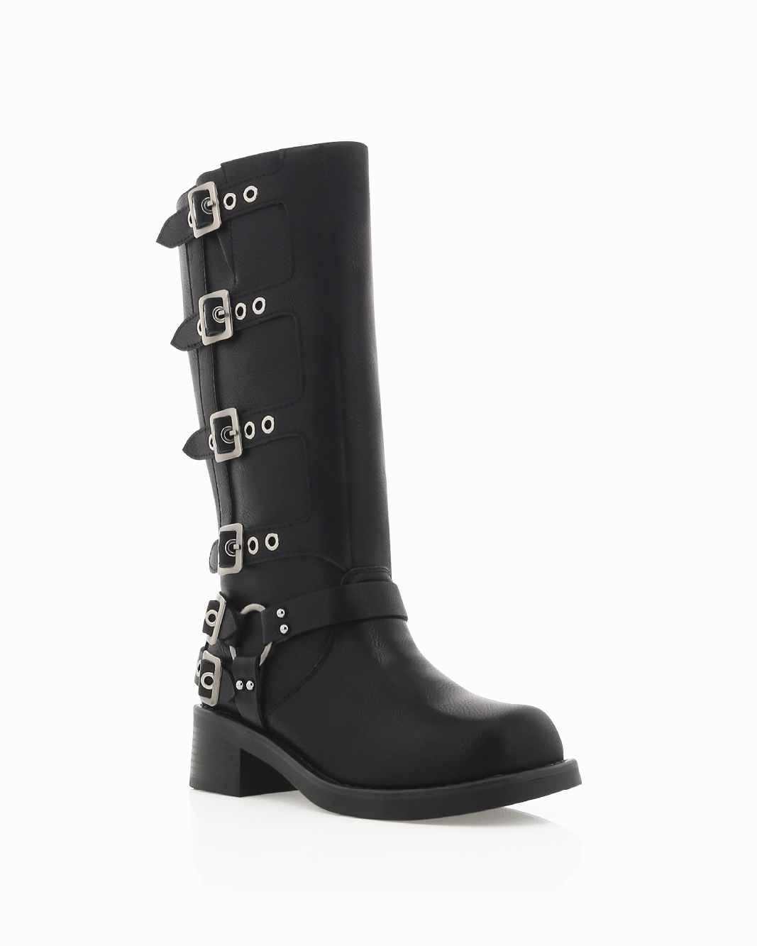 OSHEA CURVE - BLACK Harley Platform Combat Boot