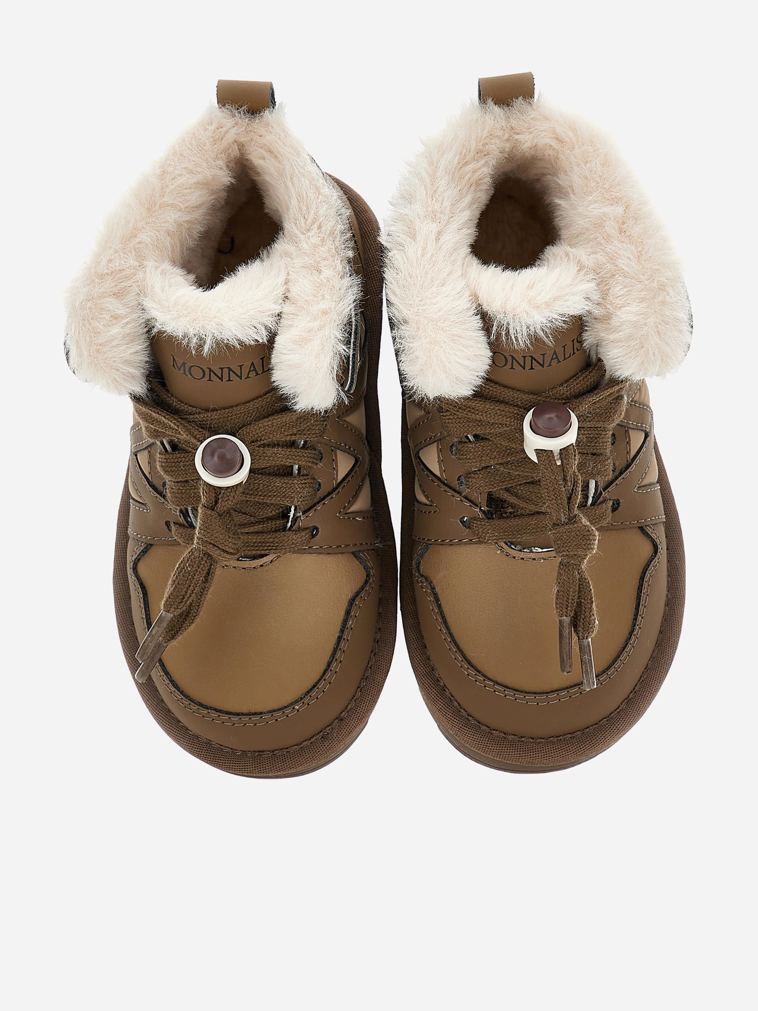 Infant Cowboy Boots Girls Logo Lace Up Boots in Brown