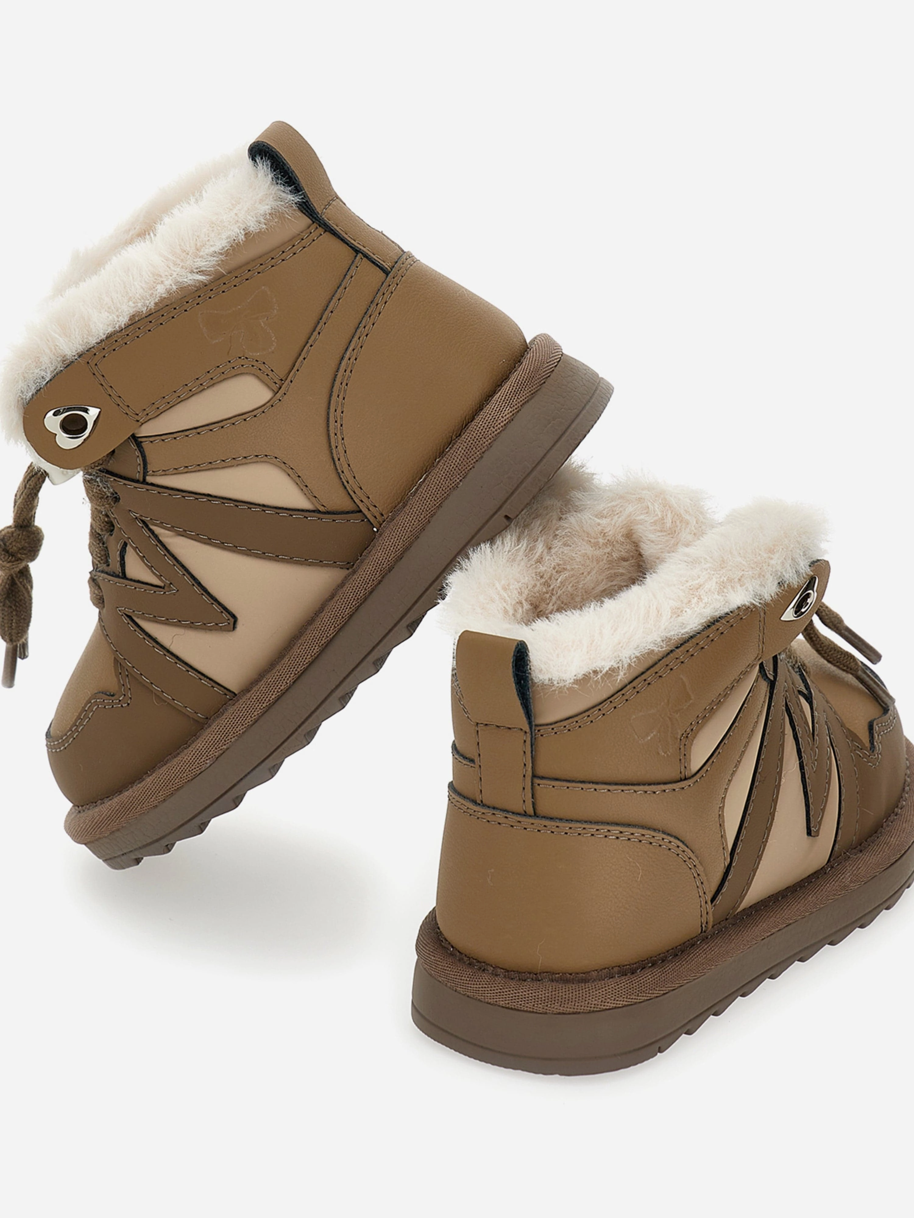 Girls Logo Lace Up Boots in Brown Cowboy Boots With Dress Pants