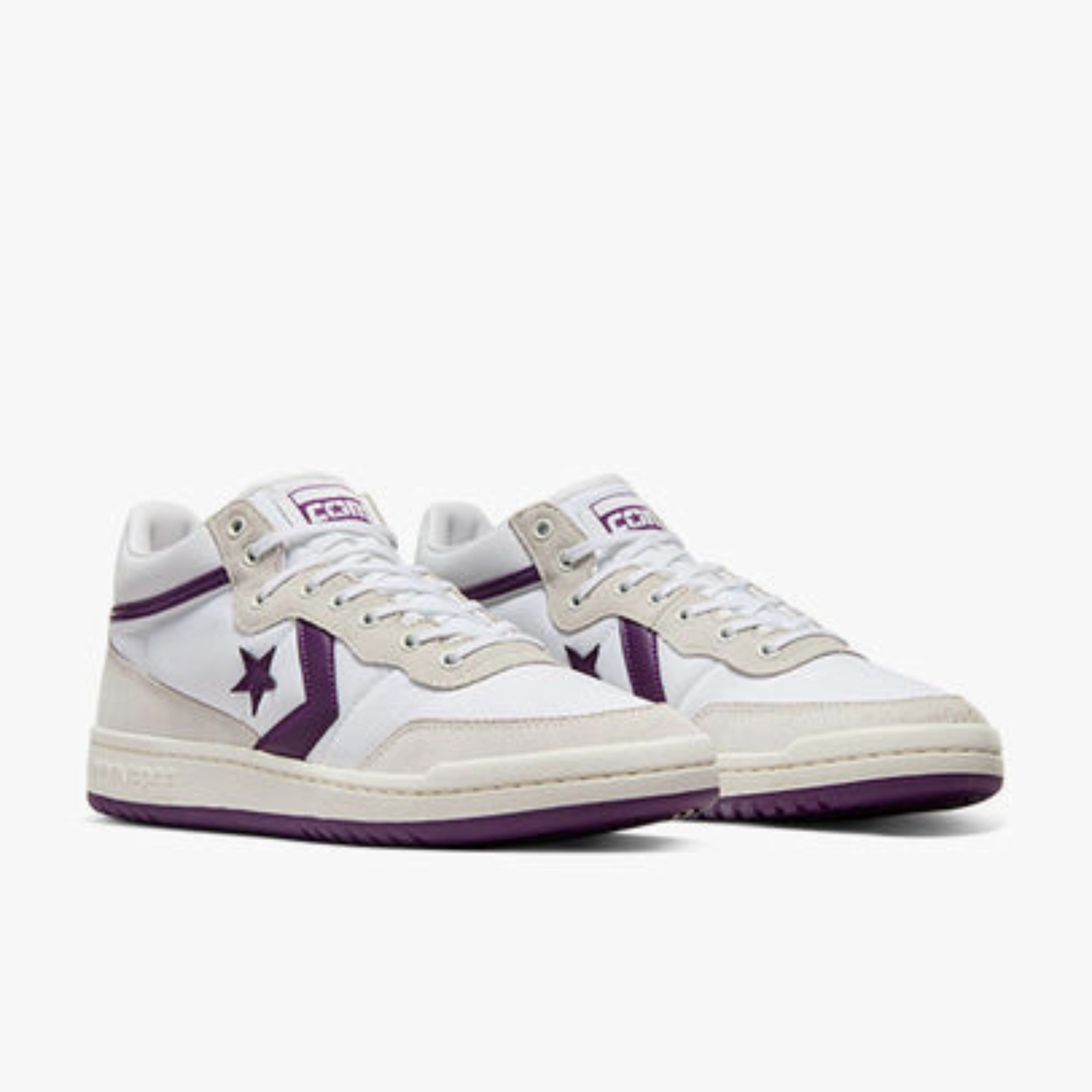 Converse Cons Fastbreak Pro Suede Nylon White Purple Good Places To Buy Basketball Shoes