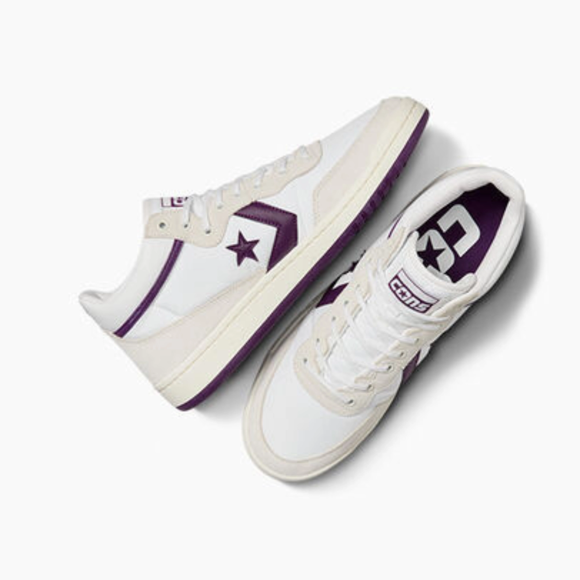 Converse Cons Fastbreak Pro Suede Nylon White Purple Kickscrew Basketball Shoes