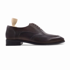 Heeled Oxfords Elroy - Men's Dark Brown Calf Leather Oxford Shoe