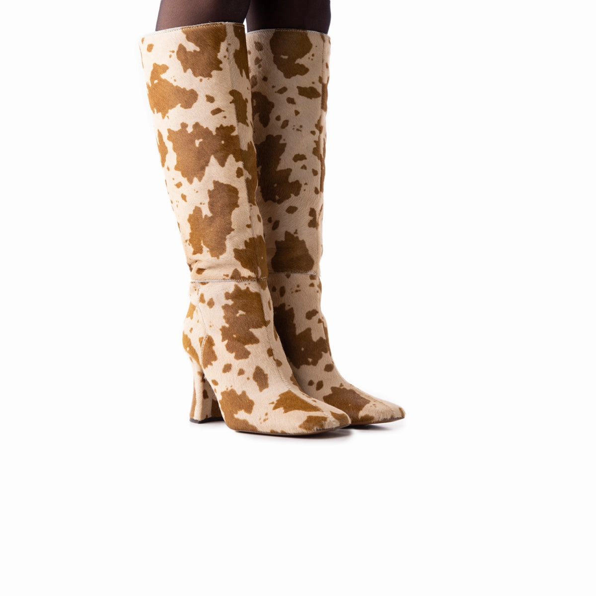 Platform Over The Knee Boots Elstra Brown Pony Hair