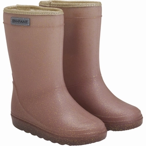 En Fant Rose Taupe Thermo Boots Glitter Work Boots Steel Toe