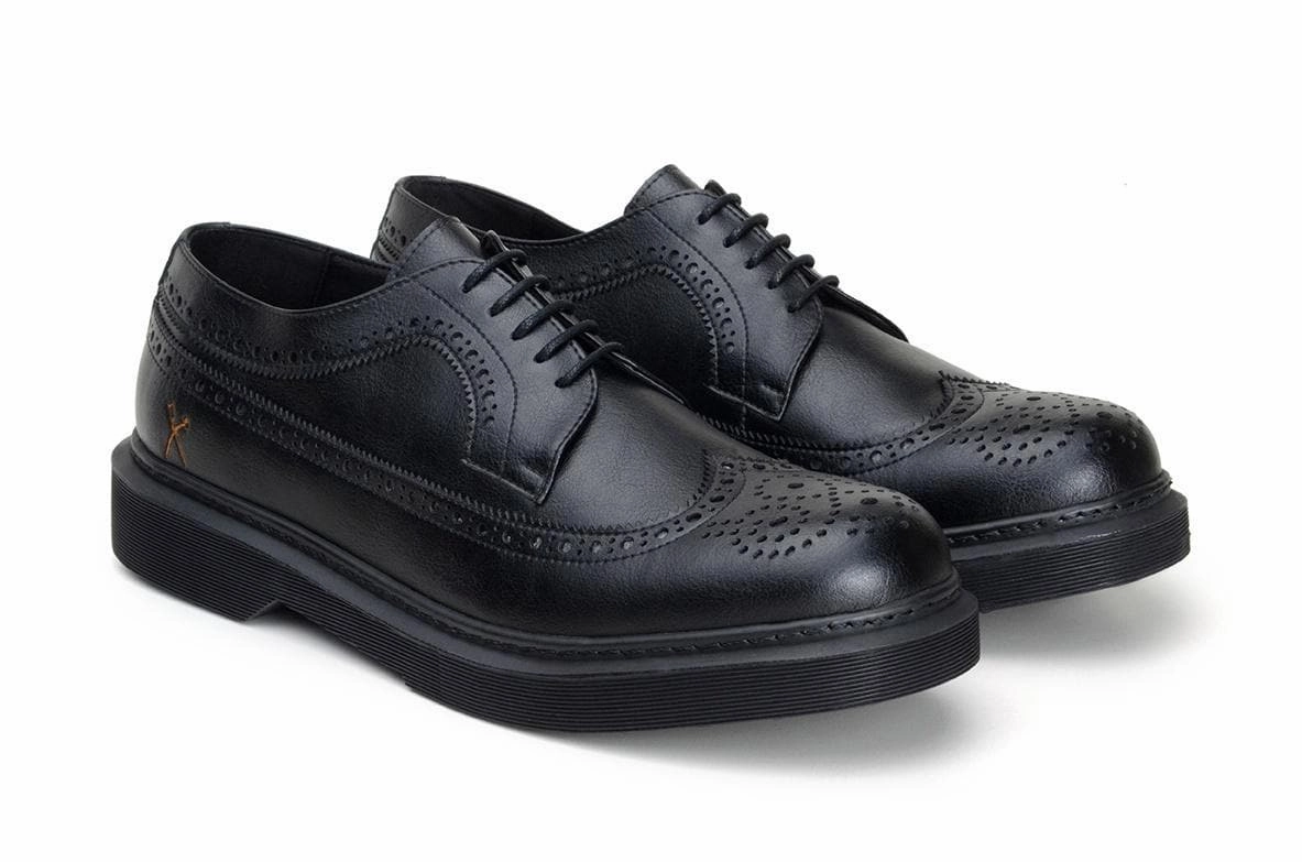 Oxford Bags 'Brogue UK' vegan lace-up shoe by King55 - black