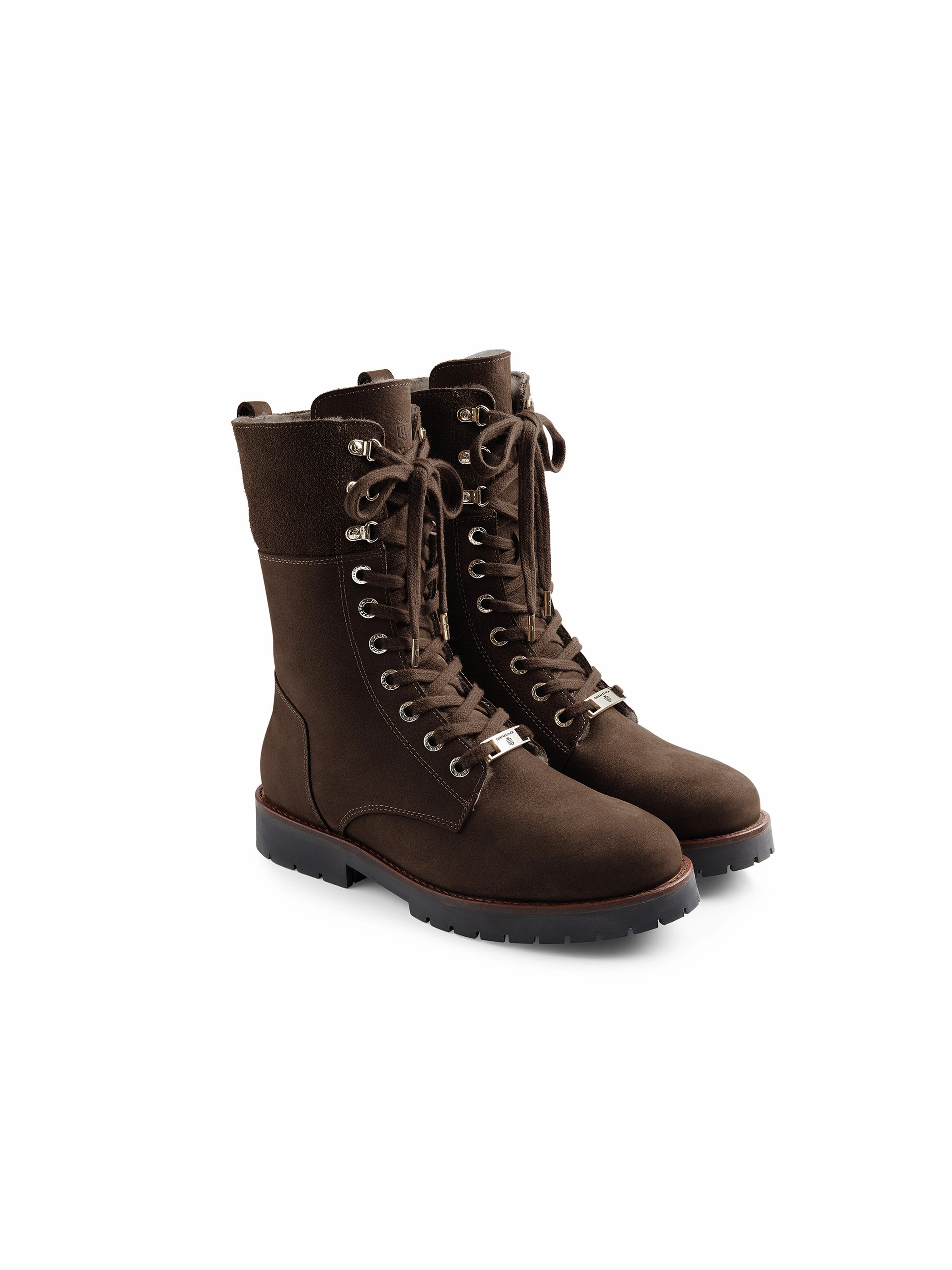Shearling Lined Anglesey - Chocolate Nubuck Mens Combat Boots Steve Madden
