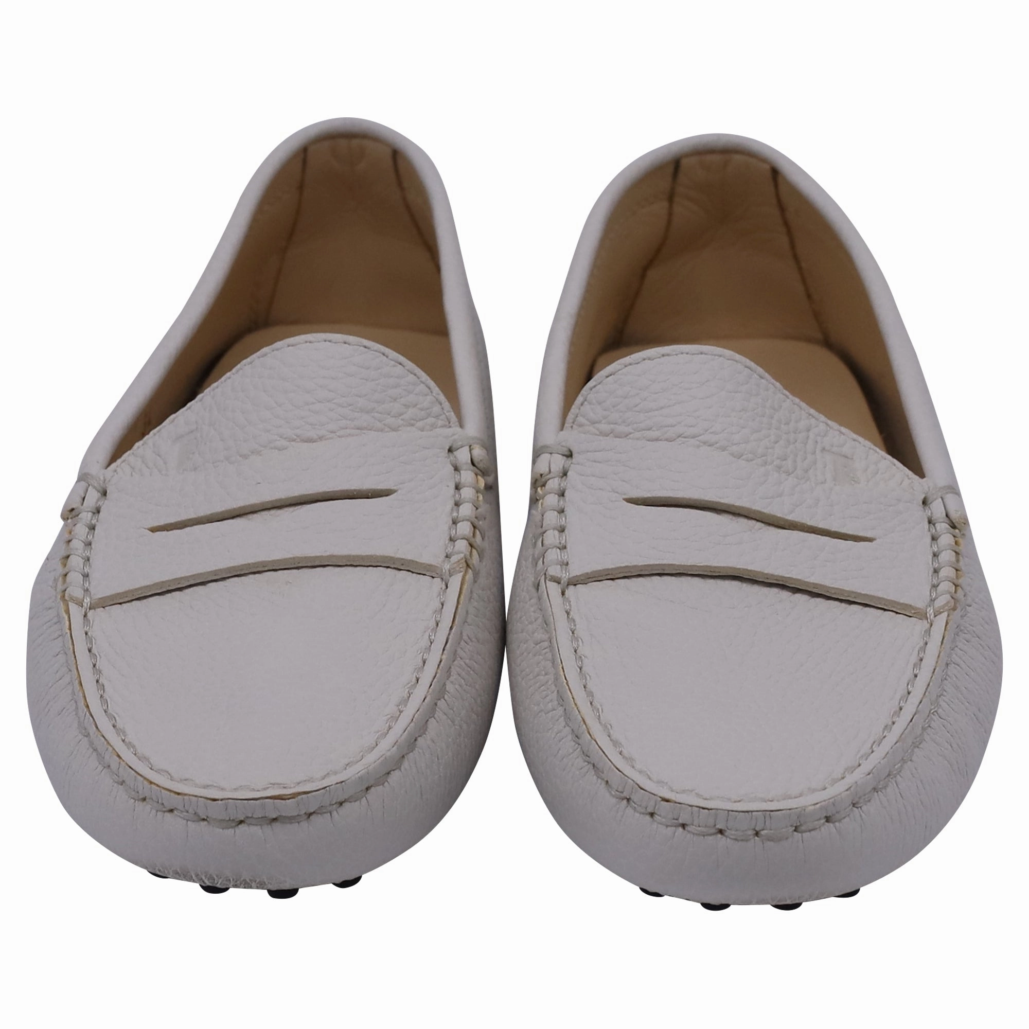 Tods's Gommino Loafers in White Calf Leather Jw Anderson Tassel Loafers