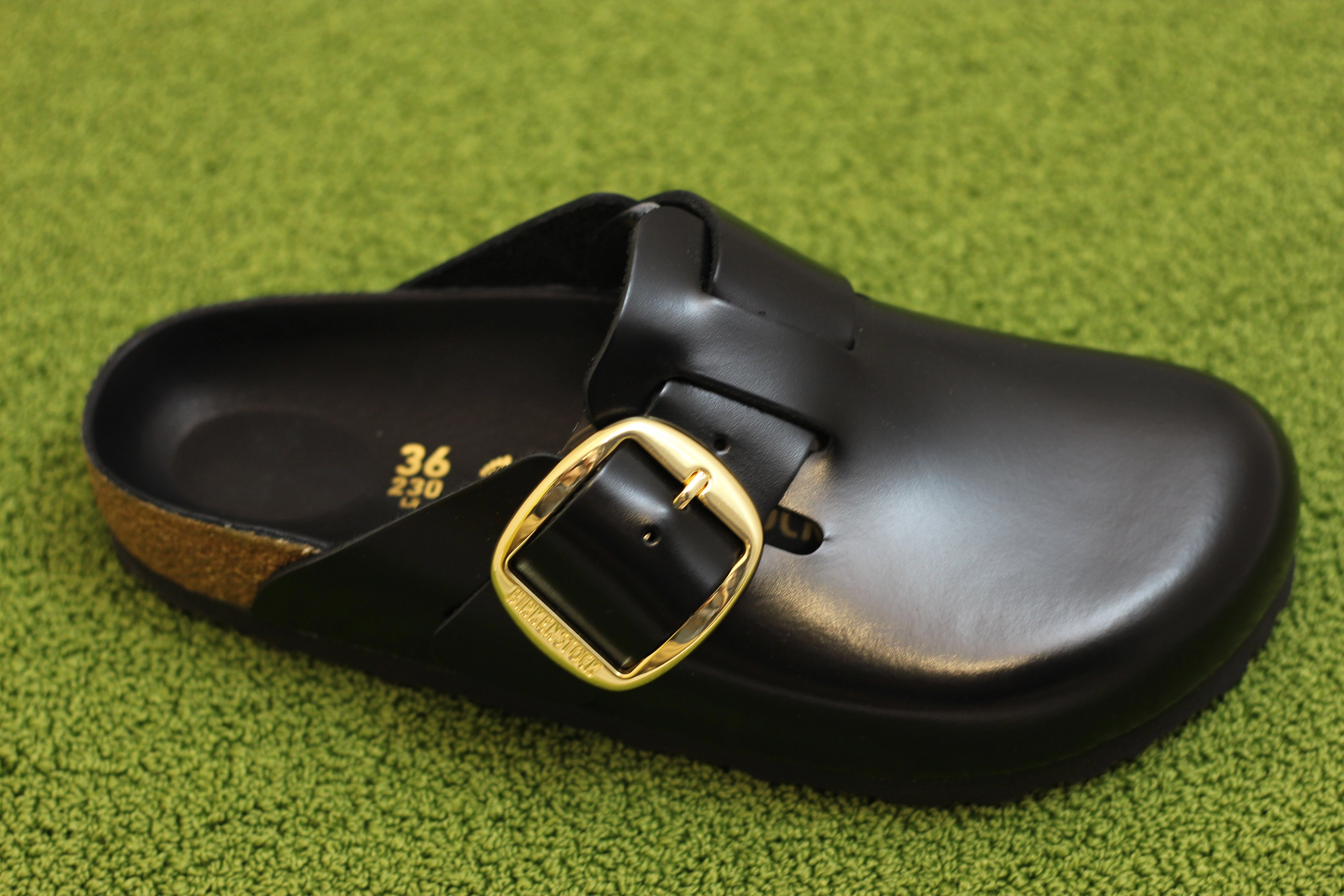 Slip On Sneaker Trend Women's Boston Big Buckle Clog - Black Amalfi Leather