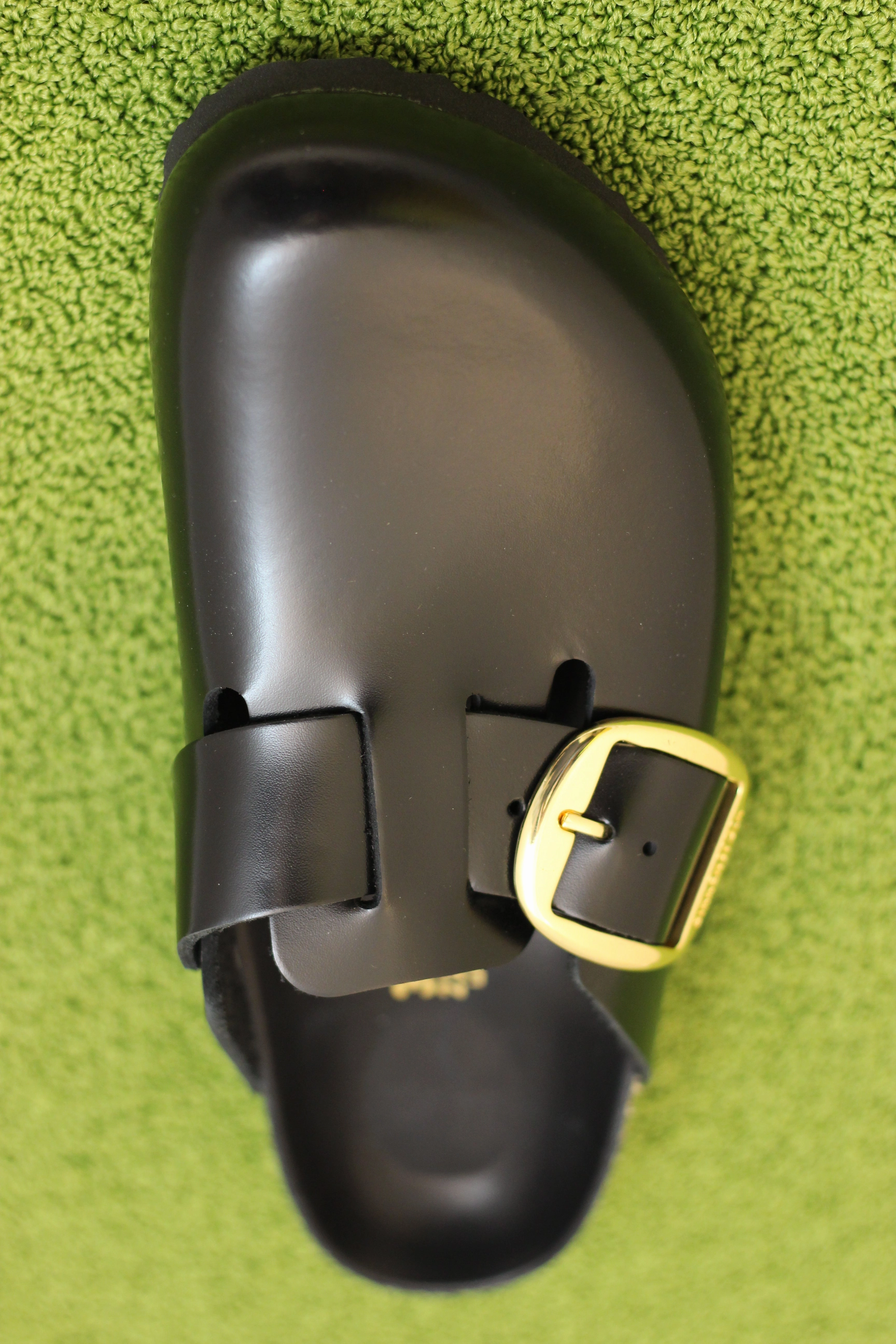 Women's Boston Big Buckle Clog - Black Amalfi Leather Shearling Lined Slip Ons