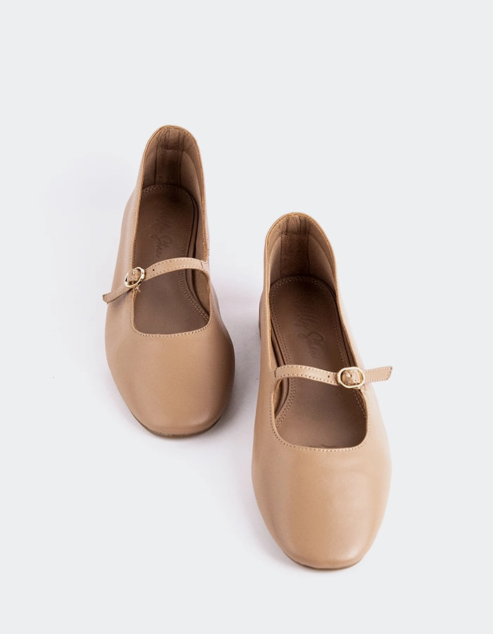 Erynnis Nude Leather Mary Jane Shoes Uk 9