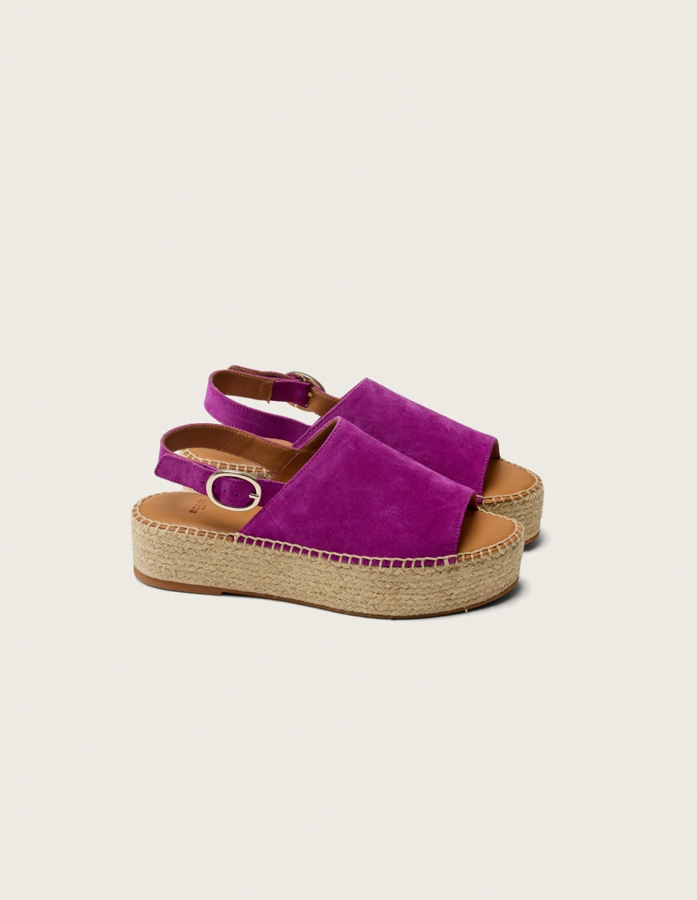 Espadrilles Maya - Sude magenta Studded Ankle Strap Espadrilles