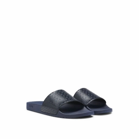 Italian-made slides with monogram strap Moccassin Slippers