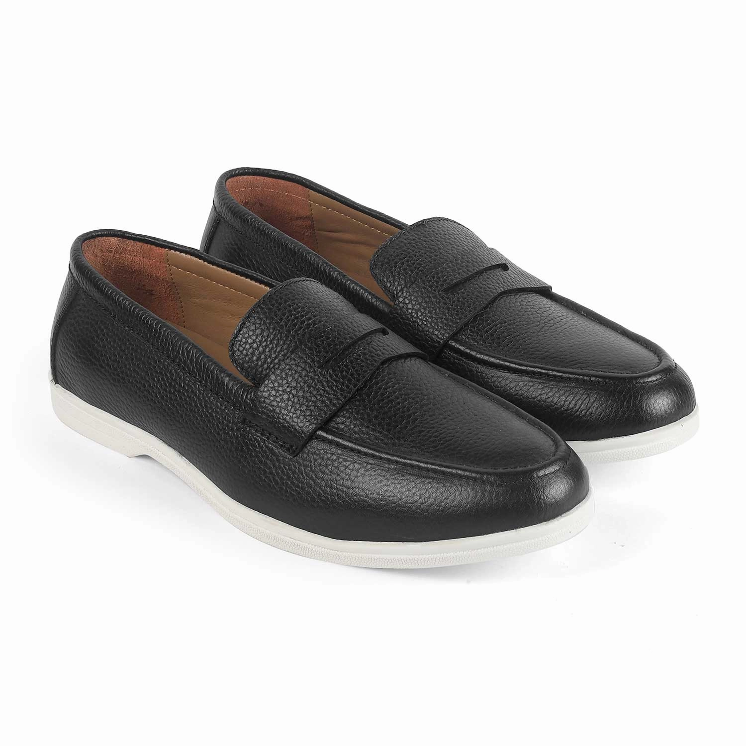 Adrian Stitch Ambassador Leather Loafers Tresmode Ferra Black Men's Leather Driving Penny Loafers