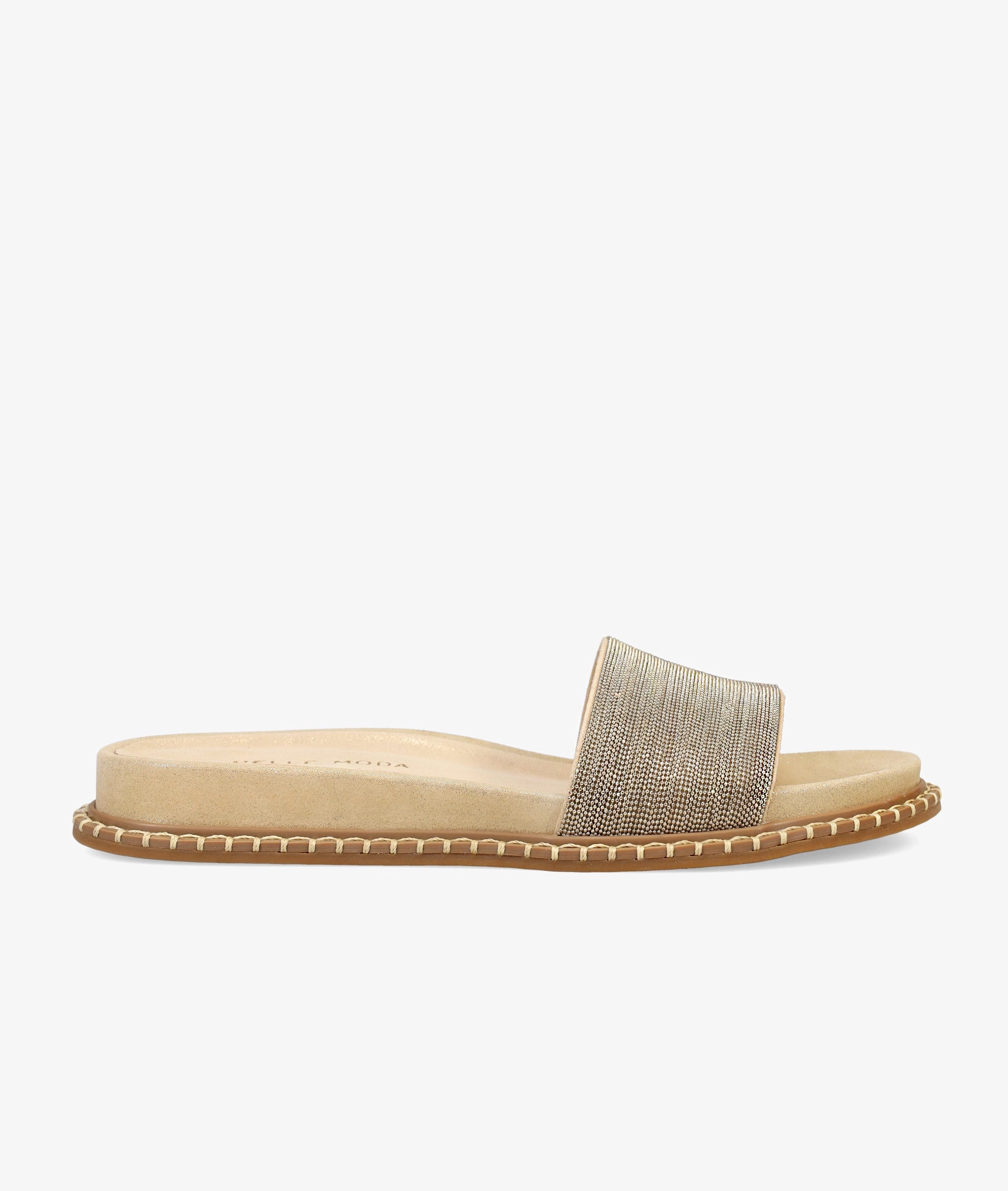 Nyra Slide - Gold Wide Slippers