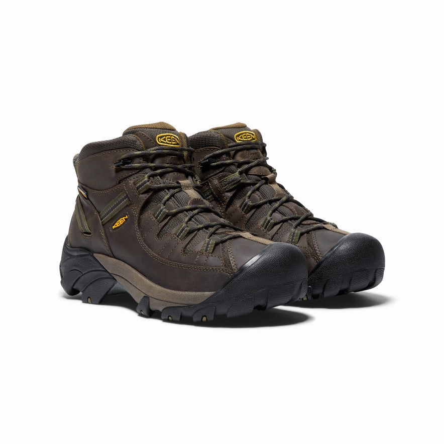 Men's Targhee II Mid Waterproof Hiking Boots  |  Canteen/Dark Olive Tactical Boots For Hiking