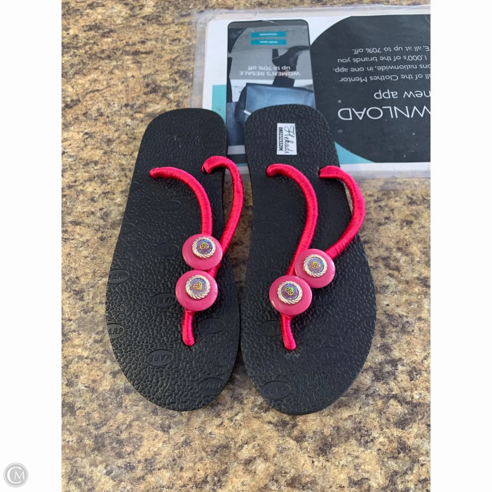 Flip Flops Waimea Sandals Flip Flops By Clothes Mentor In Black, Size: 10.5