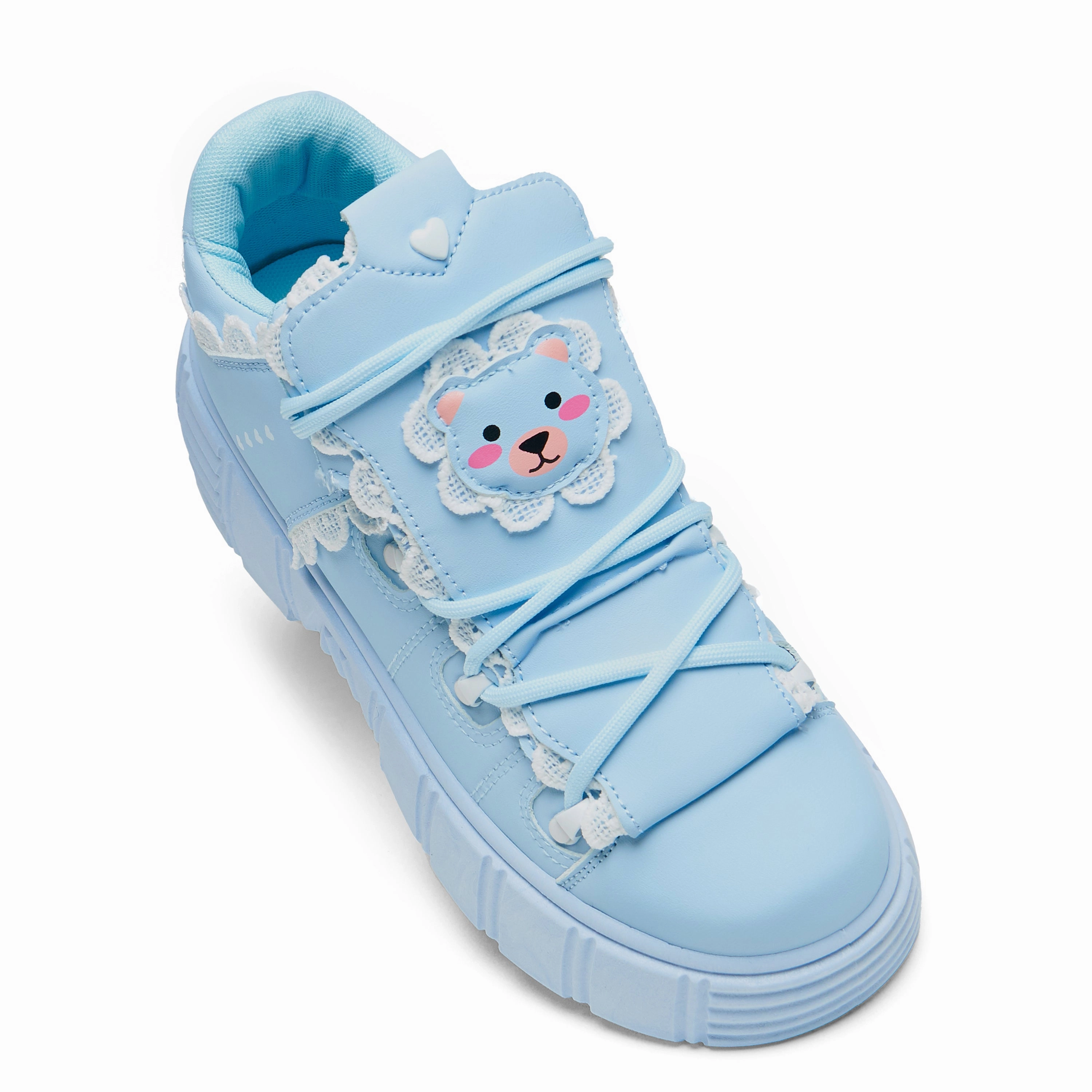 Fanciful Freddo Bear Ruffle Trainers - Baby Blue Original 1920s Mary Jane Shoe