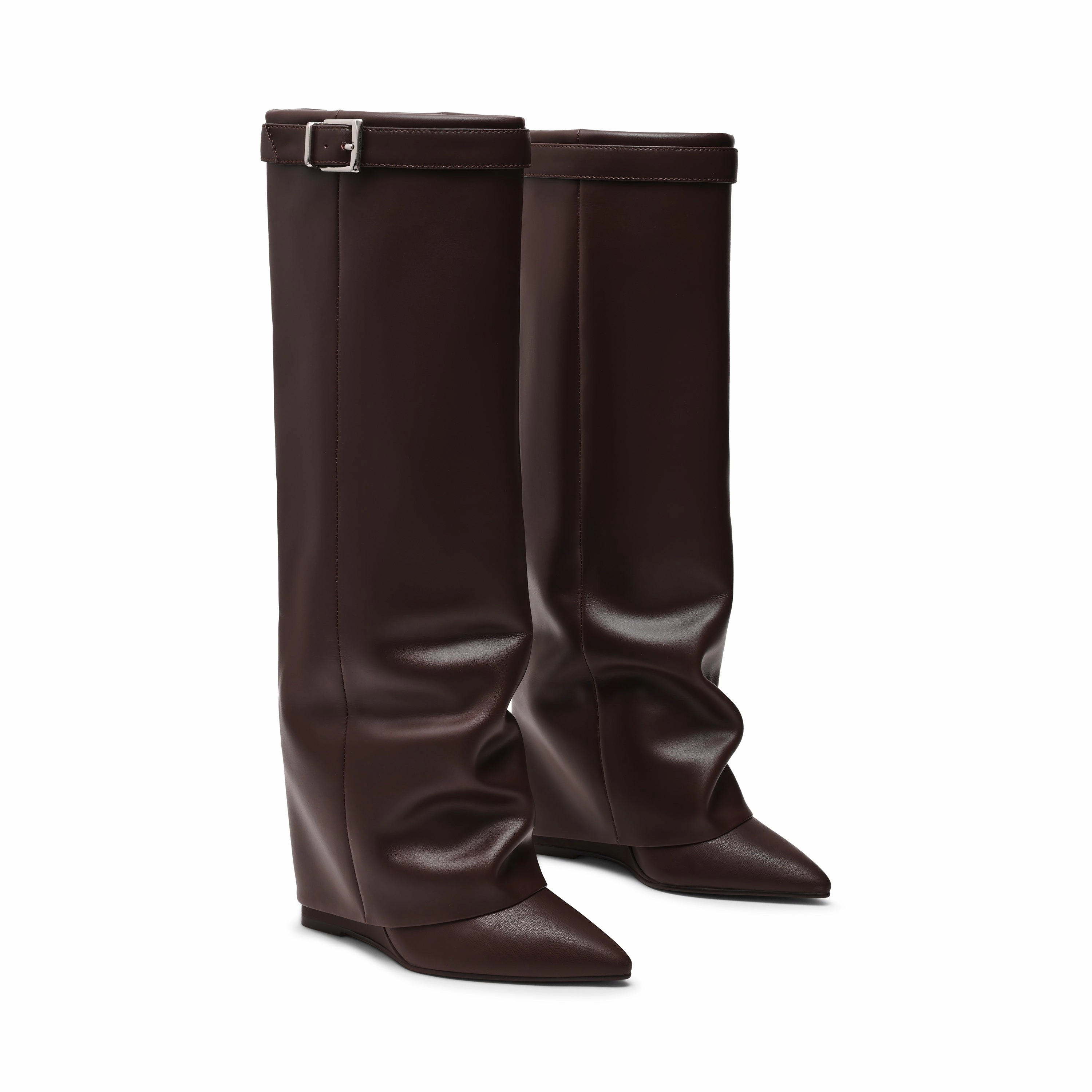 Corenne Boot GROUND COFFEE Suede Knee High Boots Flat