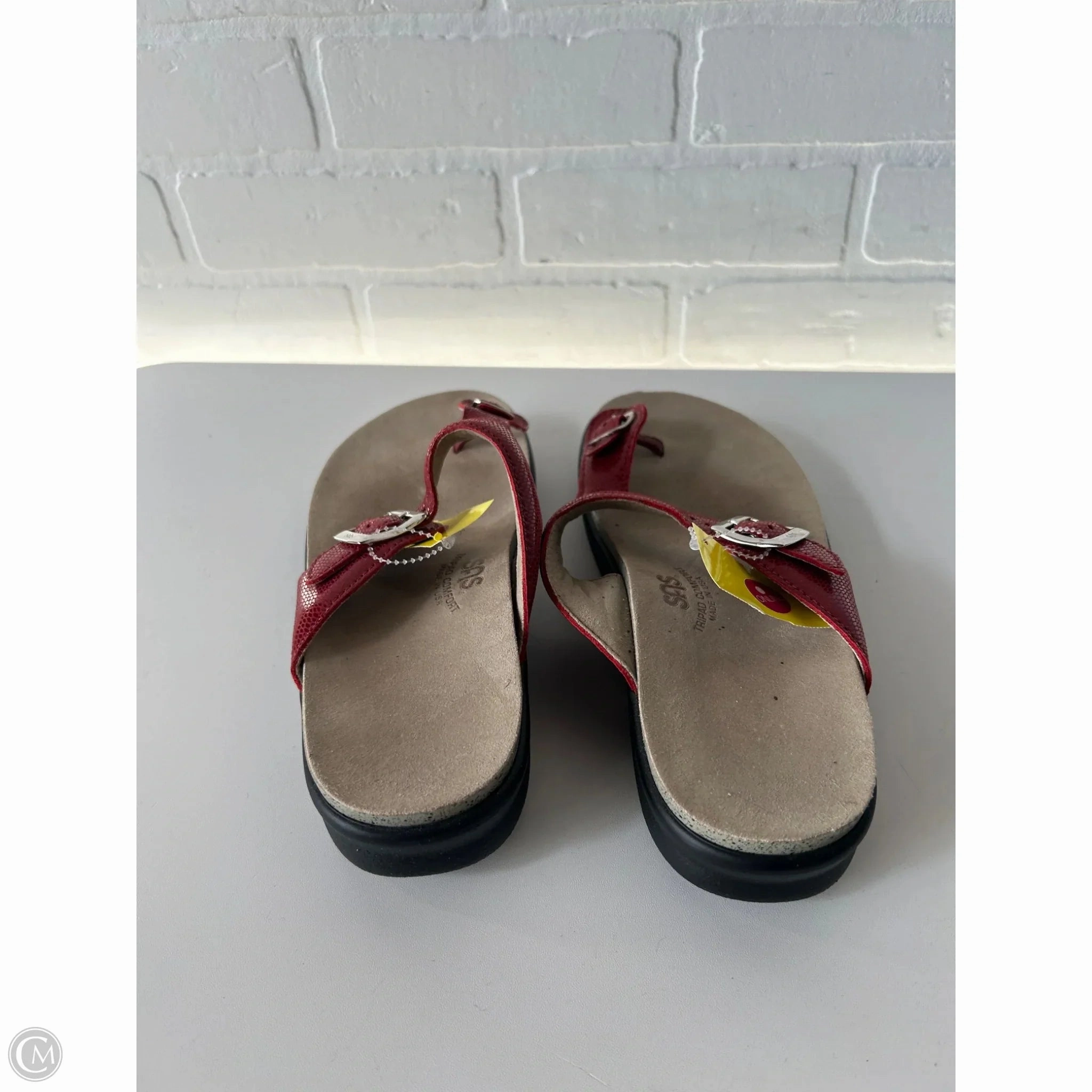 Sandals Flip Flops By Sas In Red, Size: 9.5 Socks And Flip Flops