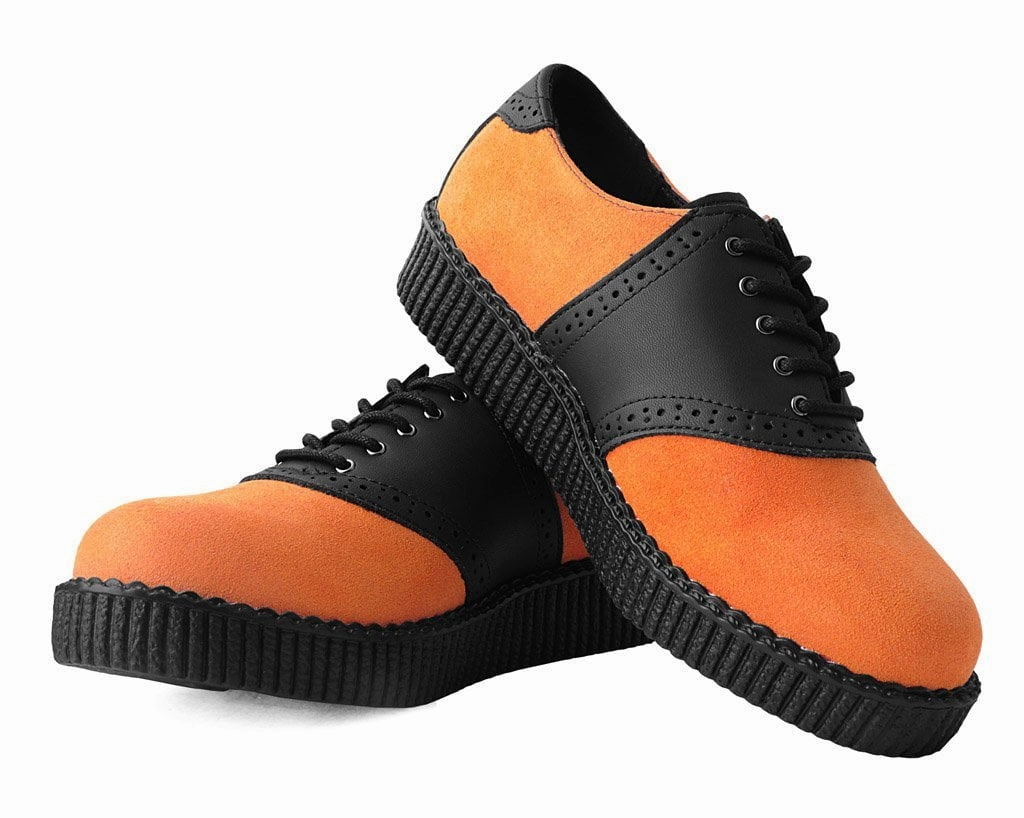 Baby Oxford Black TUKskin & Orange Suede Saddle Oxford