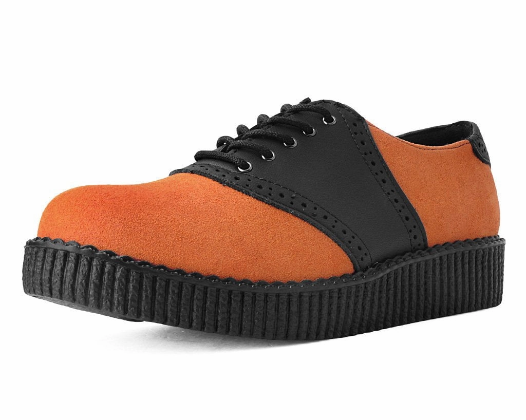 Black TUKskin & Orange Suede Saddle Oxford Oxford Tap Shoes