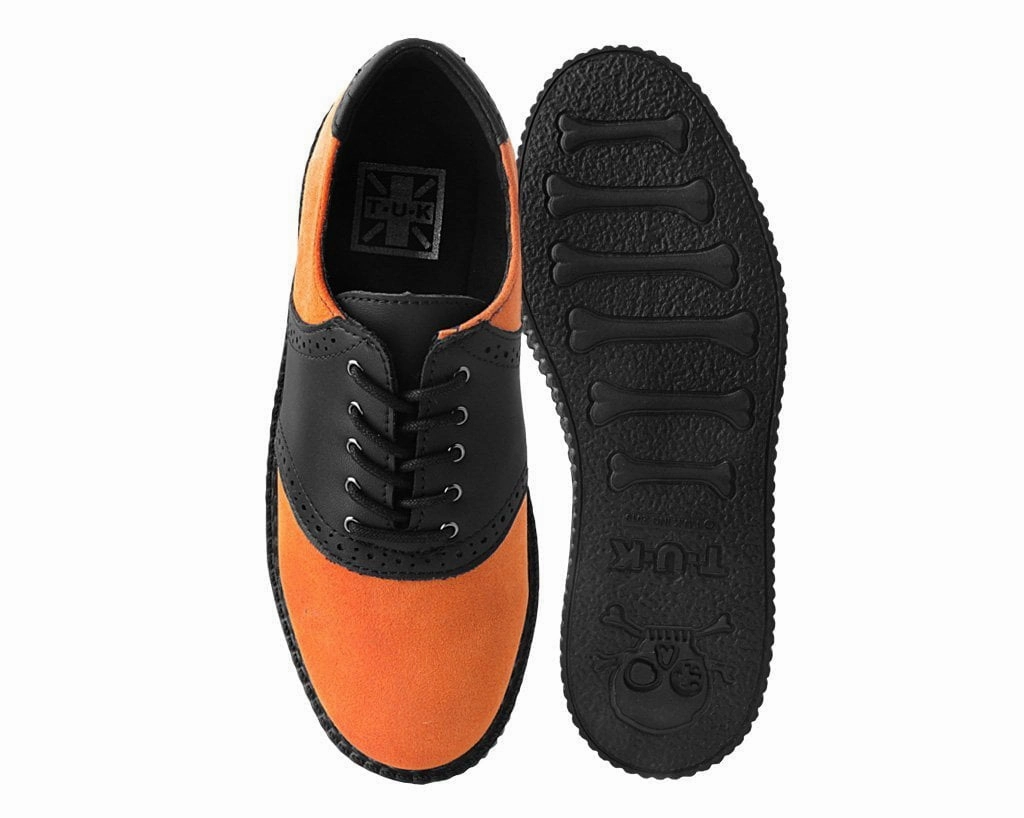 Original Grand Shortwing Oxford Black TUKskin & Orange Suede Saddle Oxford