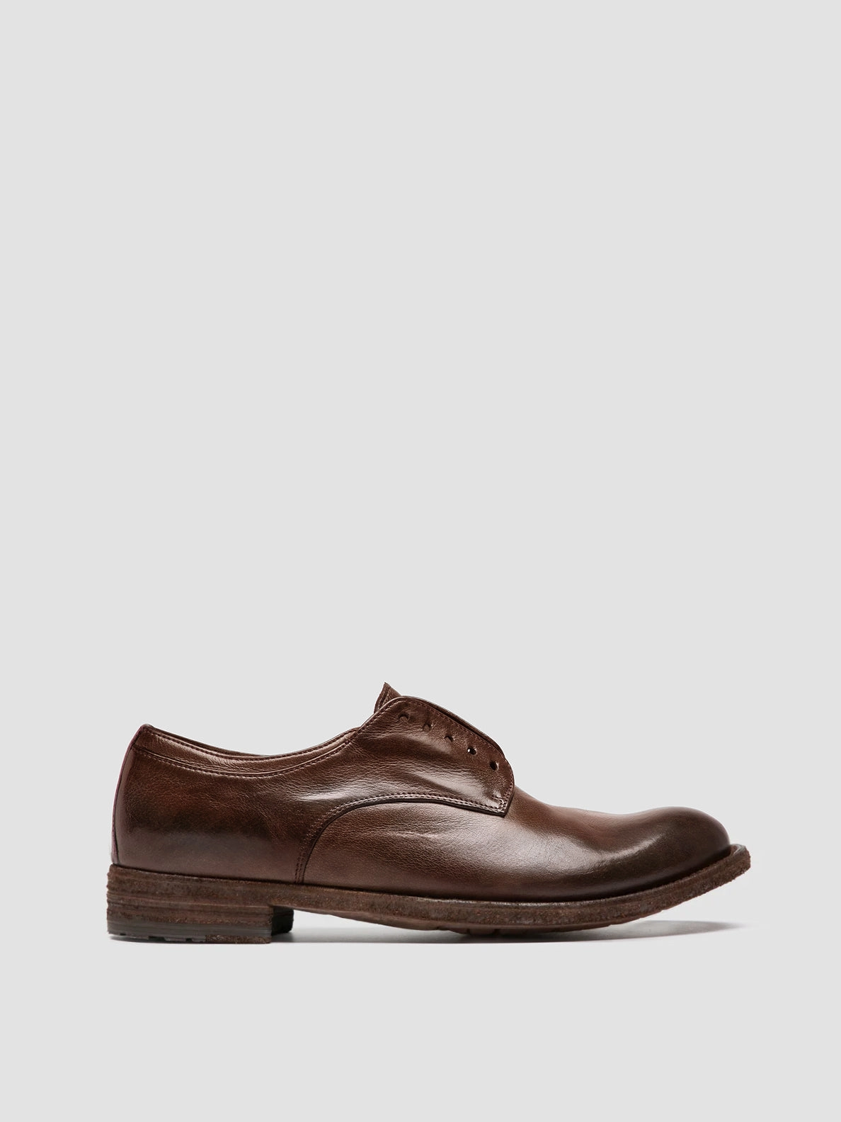 LEXIKON 012 - Brown Leather Derby Shoes Track Sole Derby Shoes