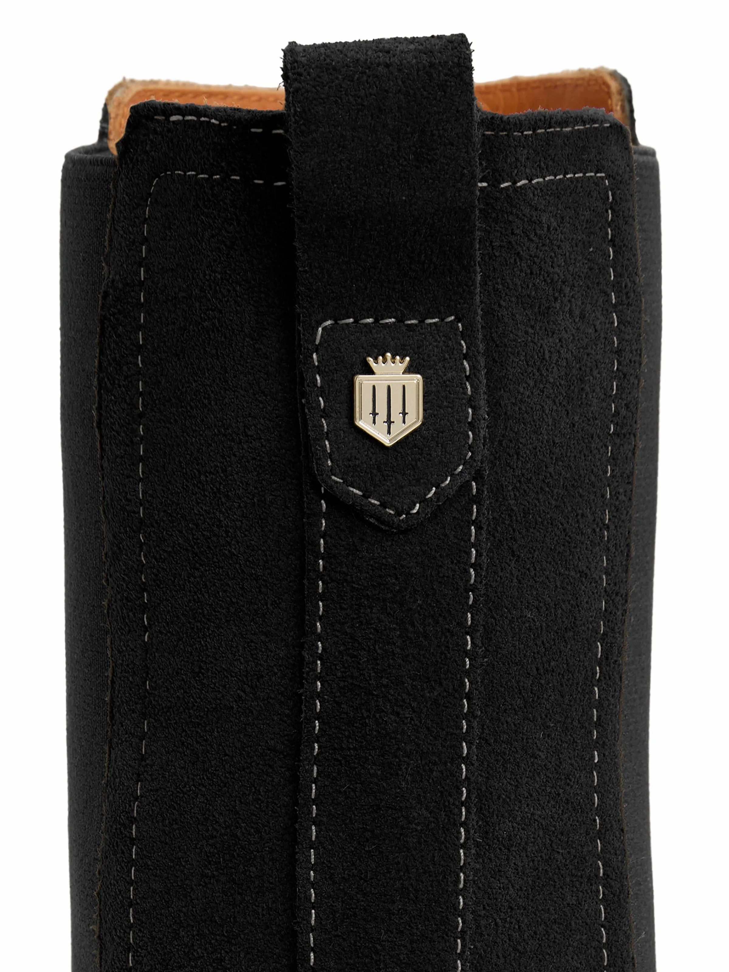 Heeled Boudica - Black Suede Combat Boots Emo