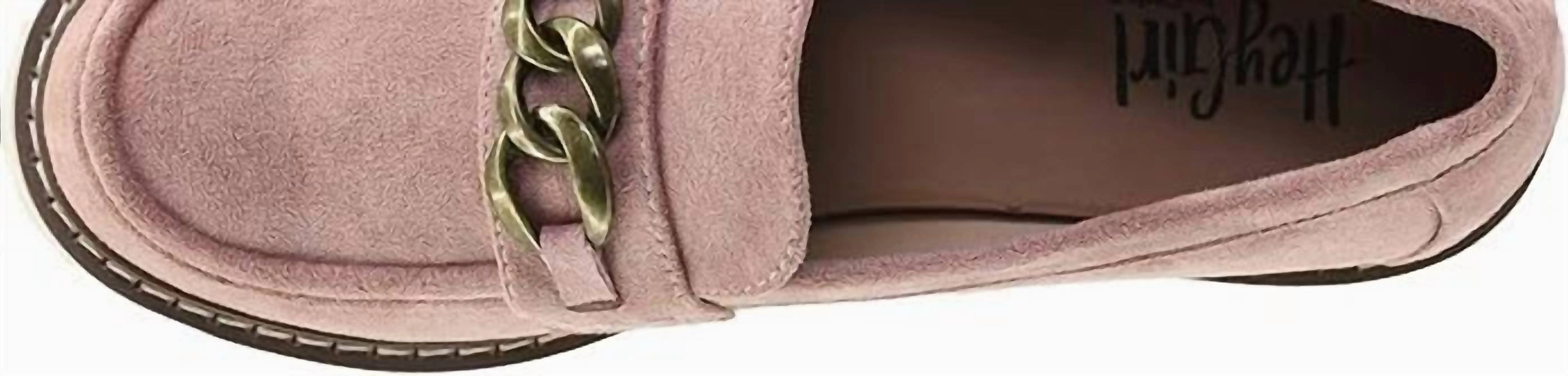 Larson Loafers Faux Suede Loafers In Blush