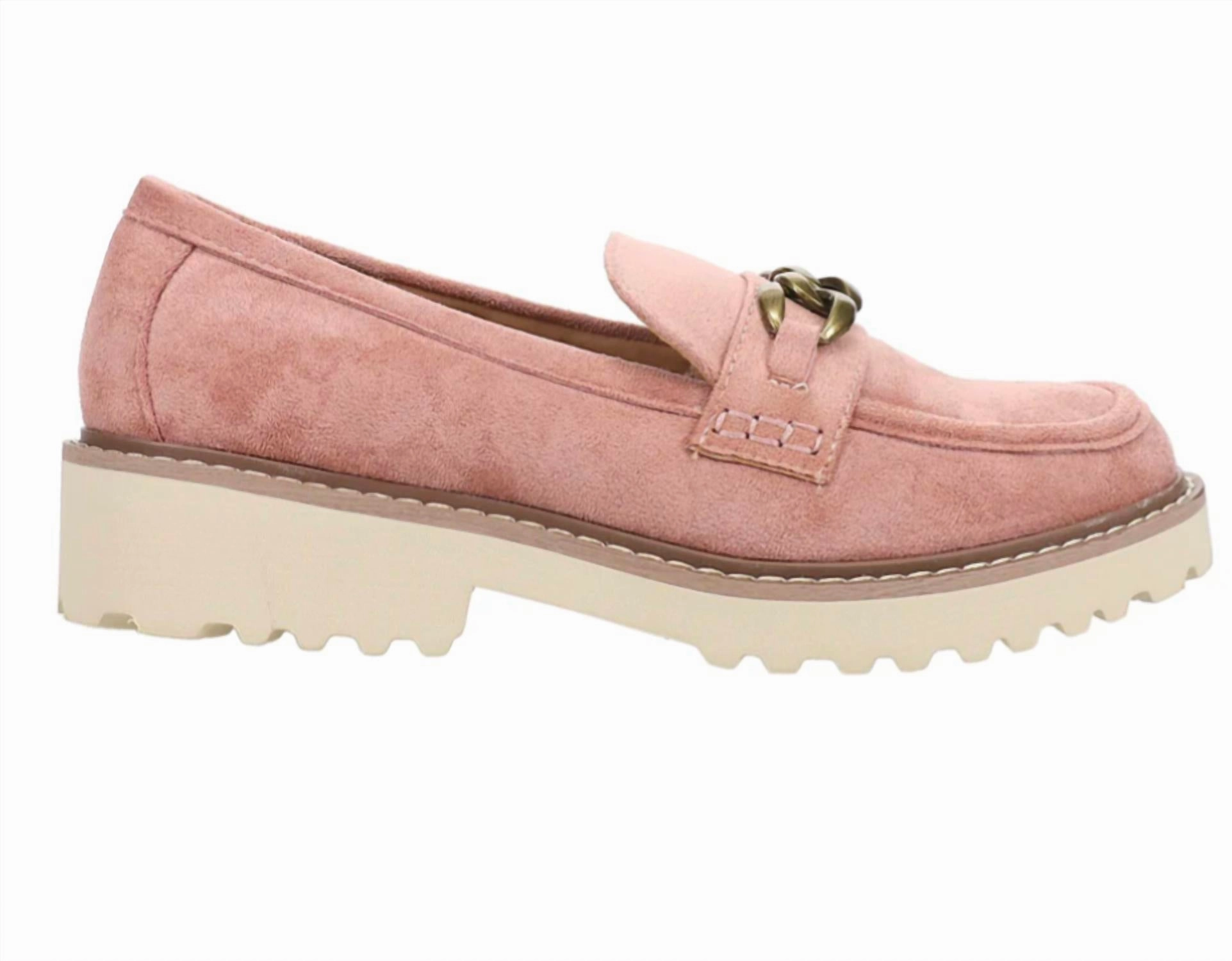 Faux Suede Loafers In Blush Dress With Loafers