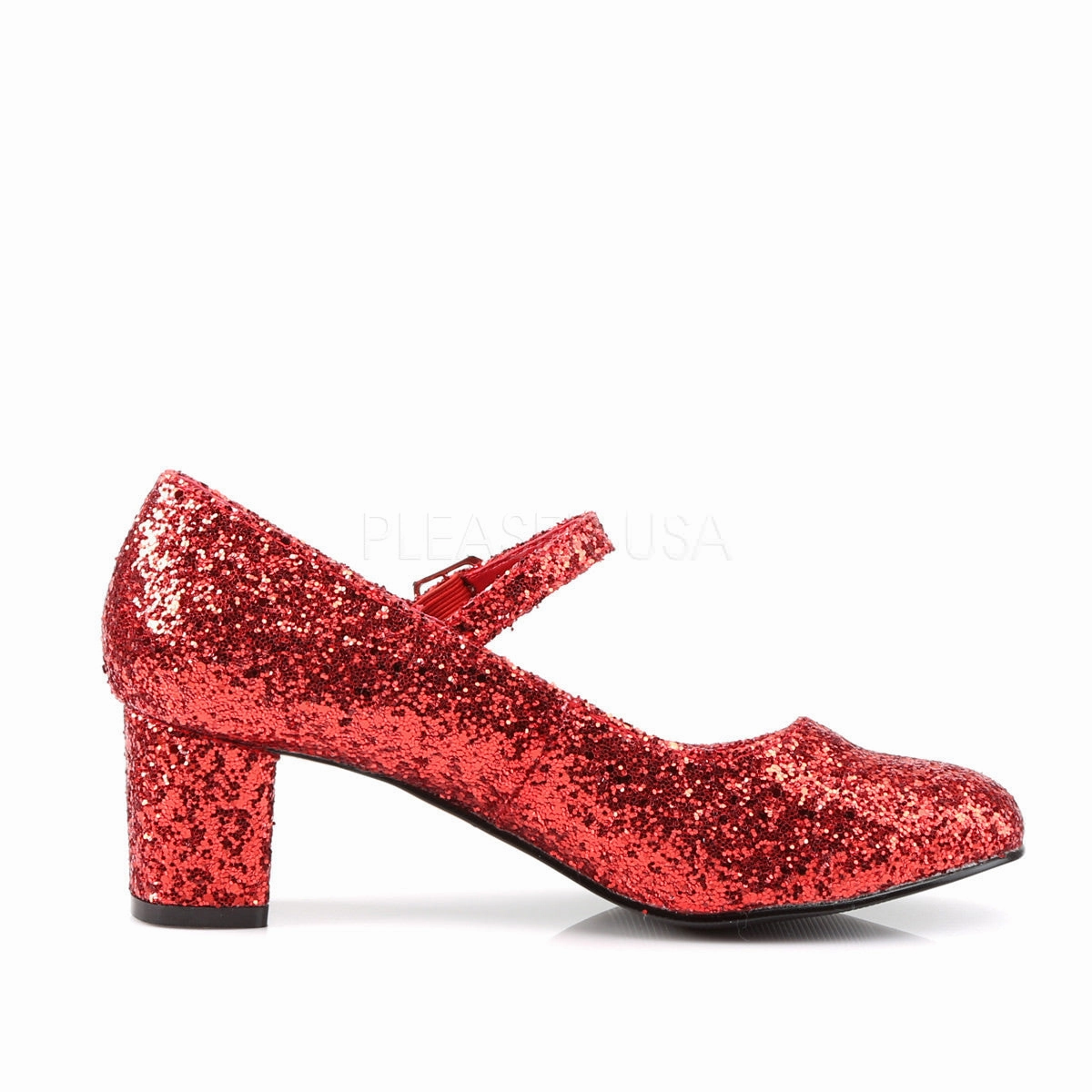 FUNTASMA SCHOOLGIRL-50G Red Glitter Retro School Girl Shoes Mendrez Mary Jane Shoes