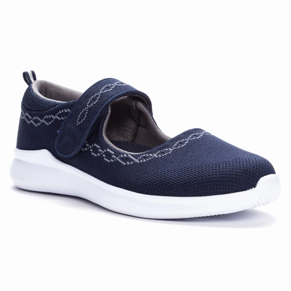 Easy Street Easy Works Letsee Work Mary Jane Shoes Propet TravelBound Navy Mary Jane (Women's)