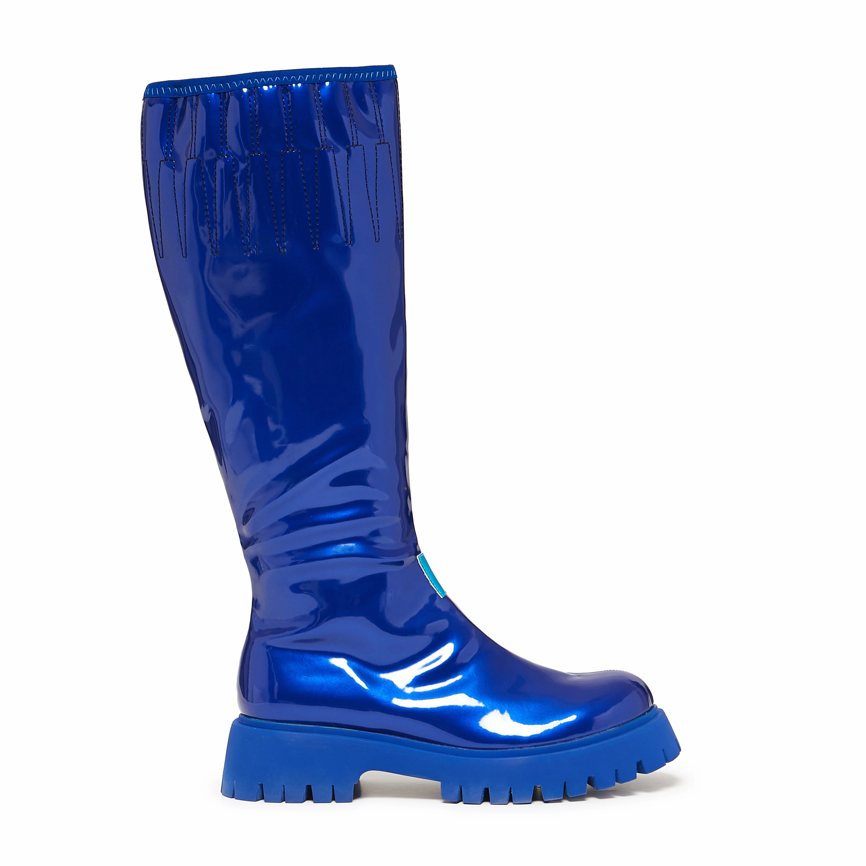 Top Rated Leather Boots KAITO Polished Long Boots - Blue