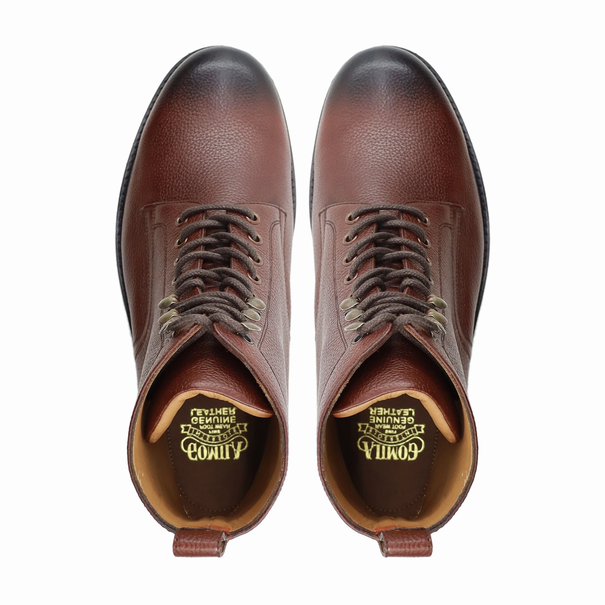 Chunky Heel Boots Logon - Men's Oxblood Pebble Grain Leather Boot