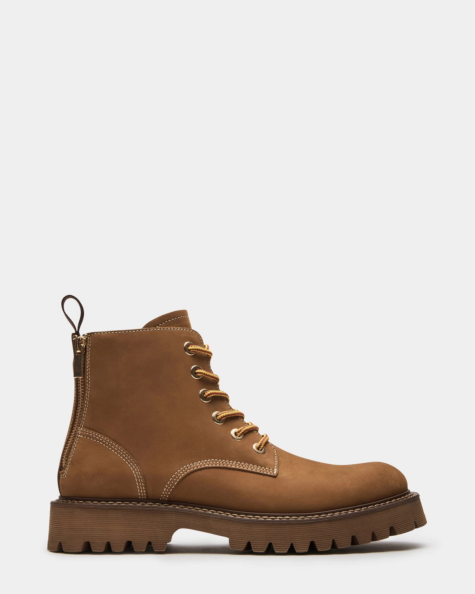 Plaid Combat Boots FINTAN WHEAT NUBUCK