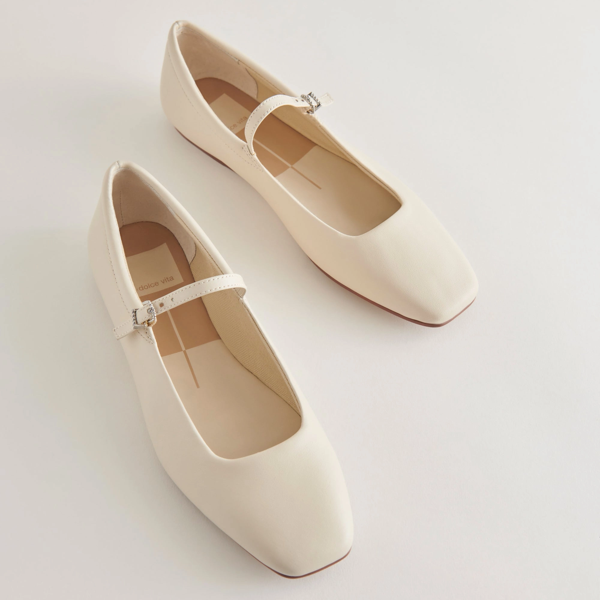 REYES BALLET FLATS IVORY LEATHER Flats Shoes On Sale