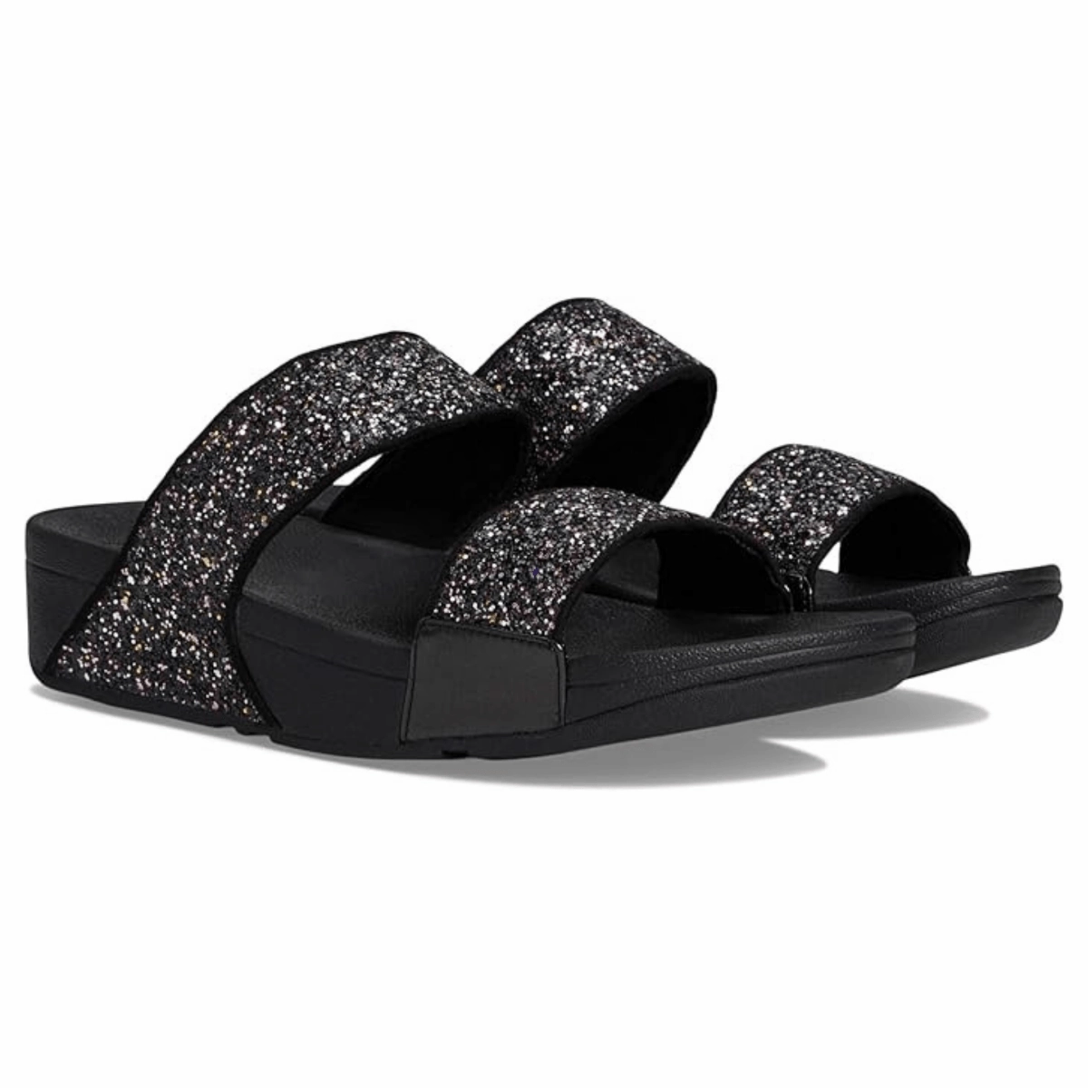 Custom Hotel Slippers FitFlop Women's Lulu Glitter Slide Black Multi