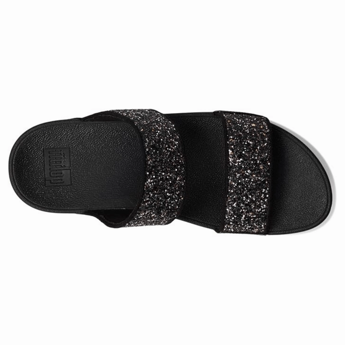 Shearling Slides FitFlop Women's Lulu Glitter Slide Black Multi