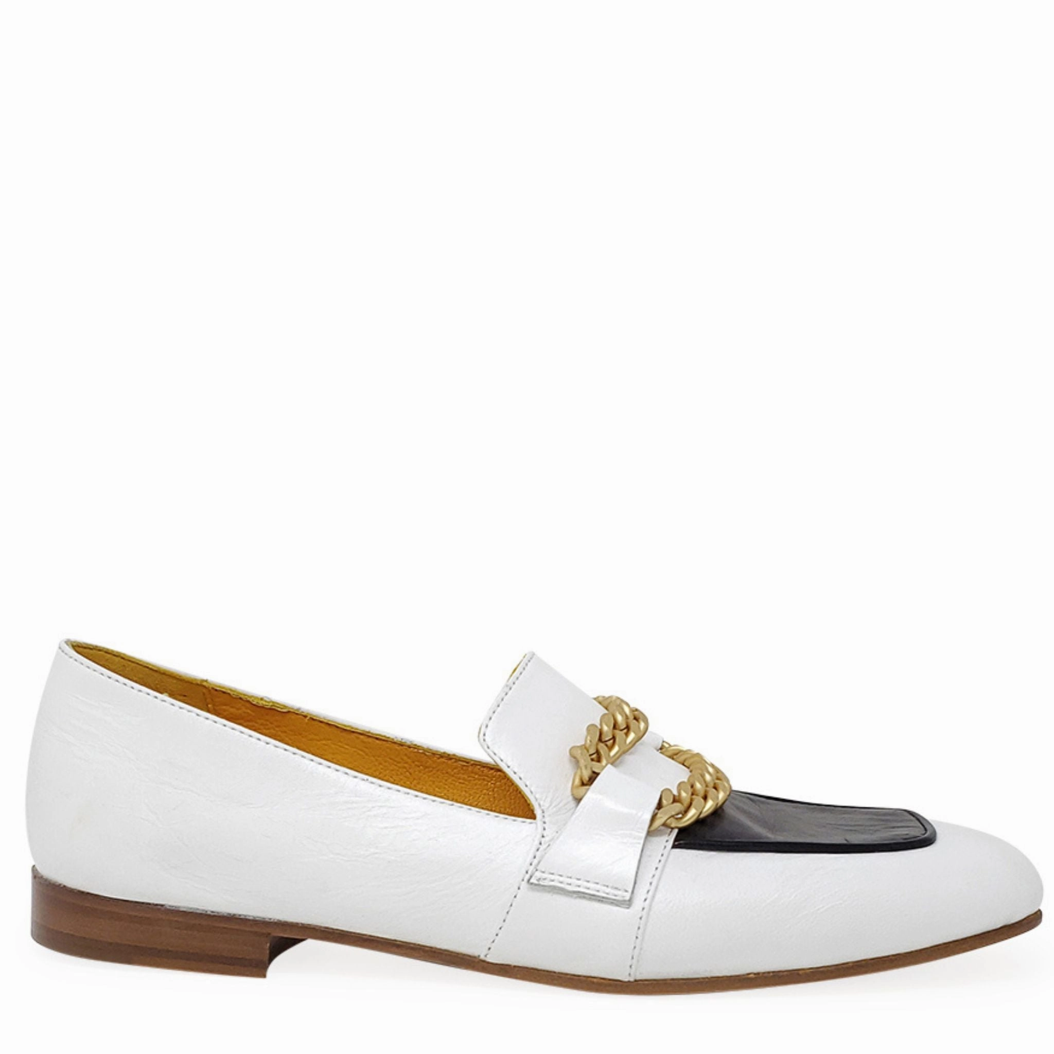 Oxford Derby Shoes Flat Loafer Wht/Blk