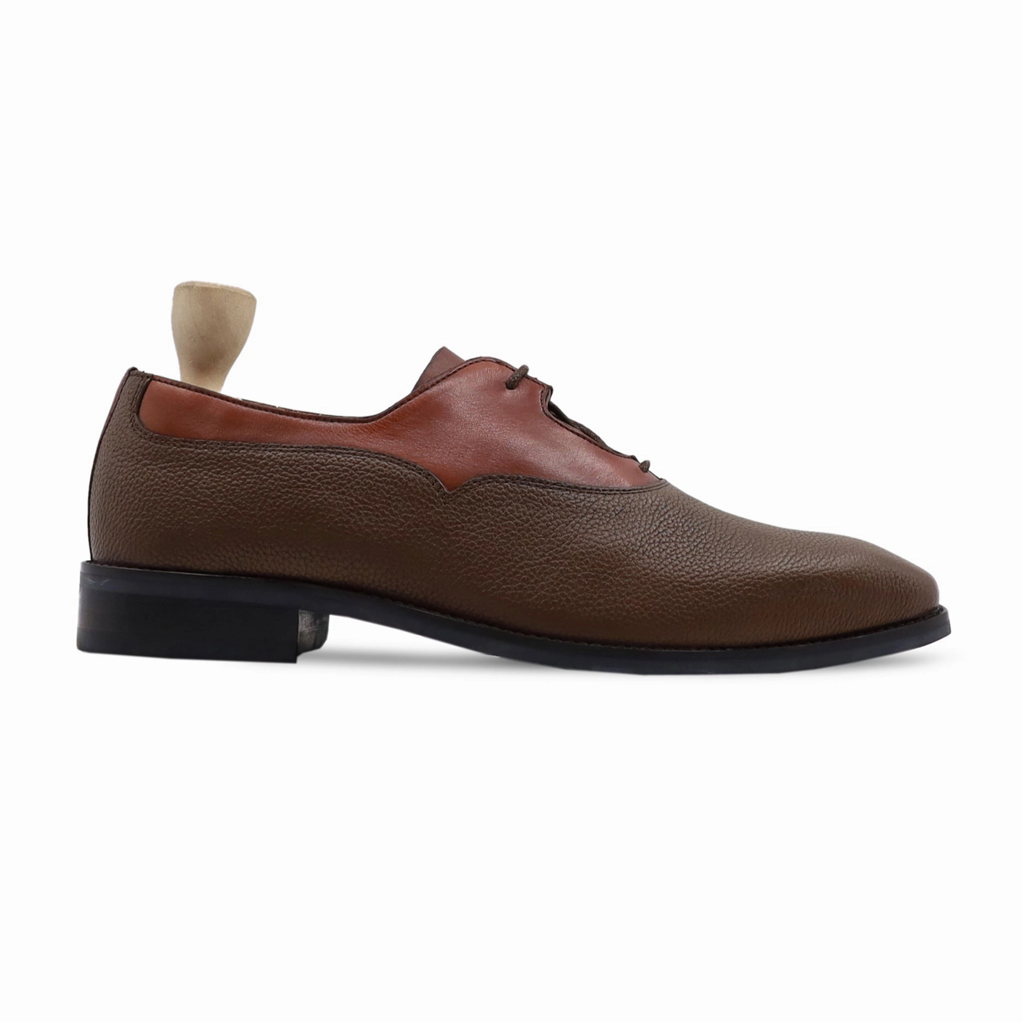 Pintxo - Men's Brown Calf and Pebble Grain Leather Oxford Shoe The Sipp Oxford