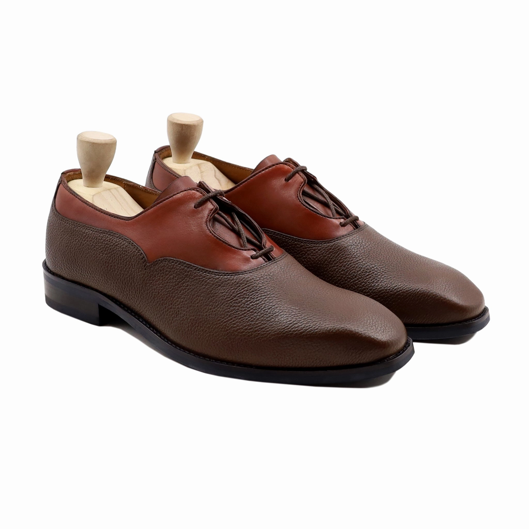 Pintxo - Men's Brown Calf and Pebble Grain Leather Oxford Shoe And Oxfords Outfits